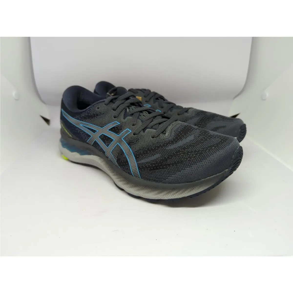 Asics Gel Nimbus 23 Mens Carrier Grey Digital Aqua Sz 7 1011B004-020