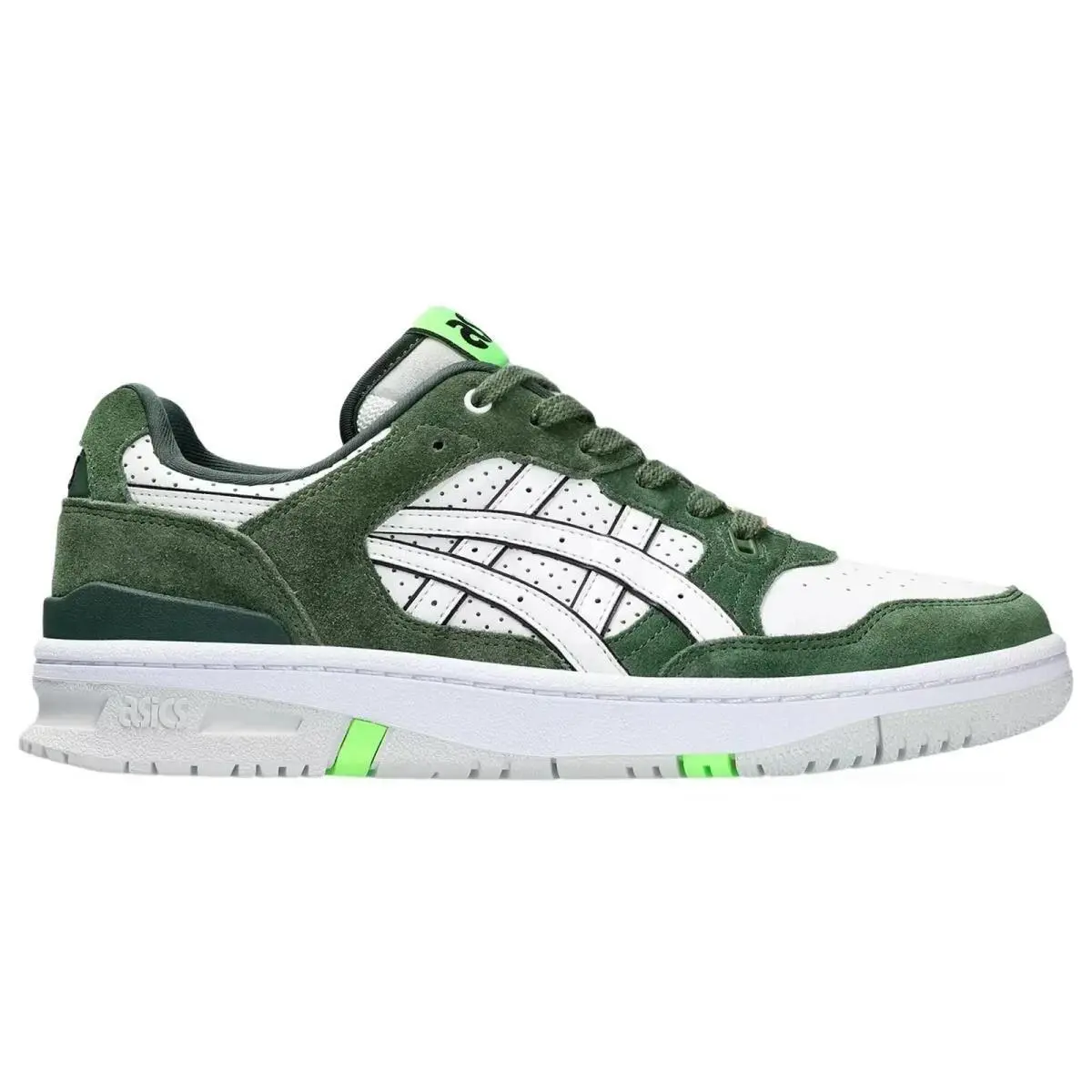 Asics EX89 Sneakers Men`s Sz 8 White Green Sportstyle Shoes 1201A963-101