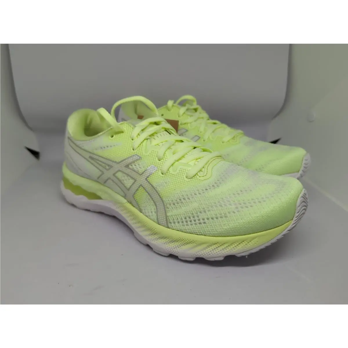 Asics Gel Nimbus 23 Womens Running Shoes Illuminate Yellow Pure Silver Sz 8.5