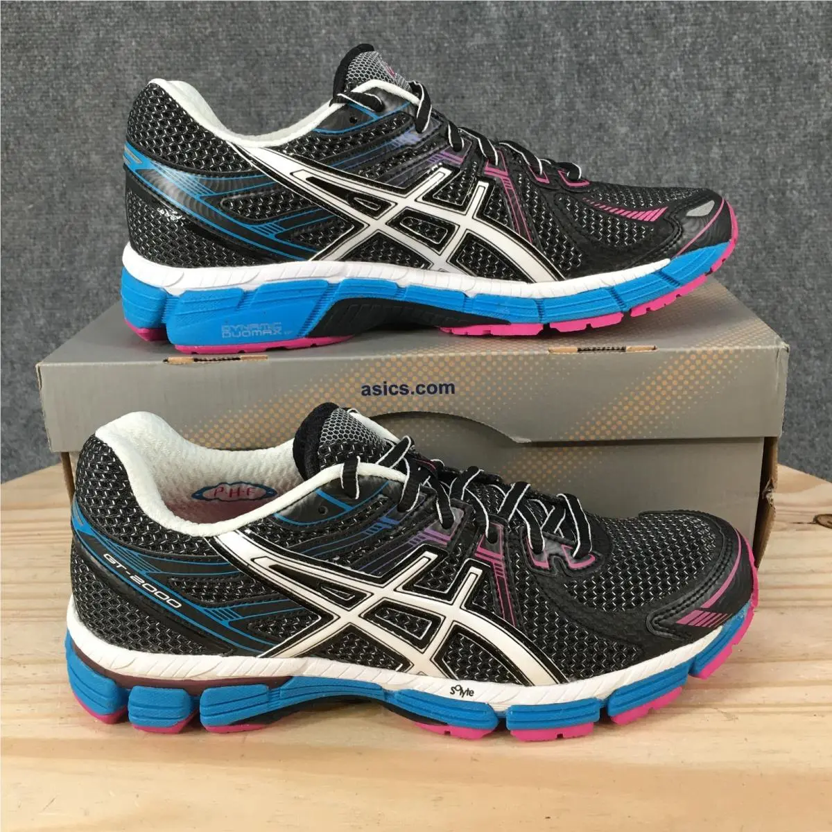 Asics GT-2000 Shoes Womens 8.5 AA Lace Up Running Sneakers T2L5N Black Multi