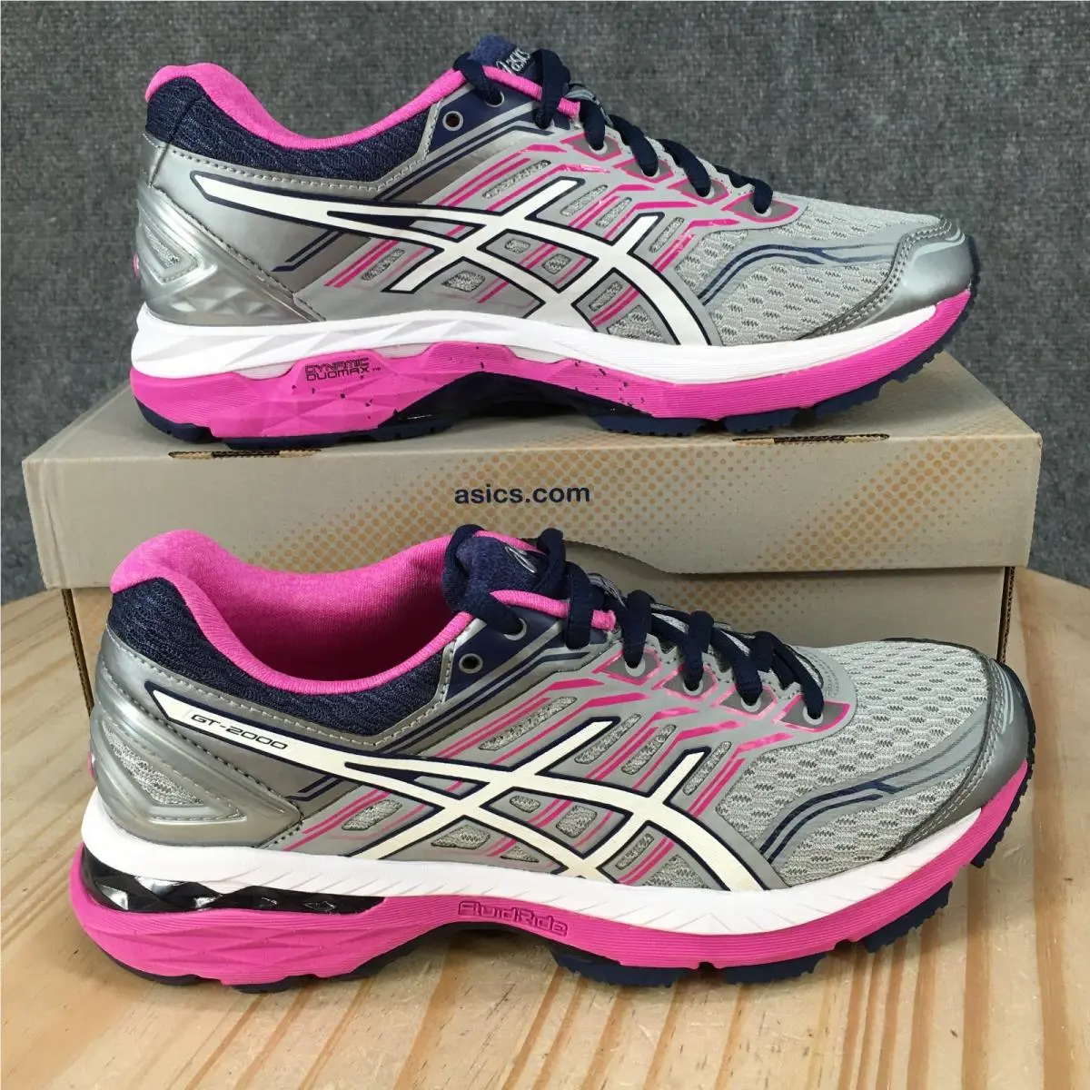 Asics GT-2000 Running Shoes Womens 7 2A Sneakers Lace Up Mesh Gray T760N