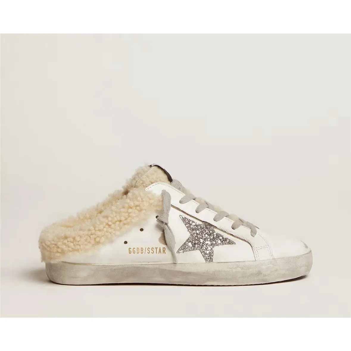 Golden Goose Women`s Super-star Sabot Leather Shearling US 10/EU 40