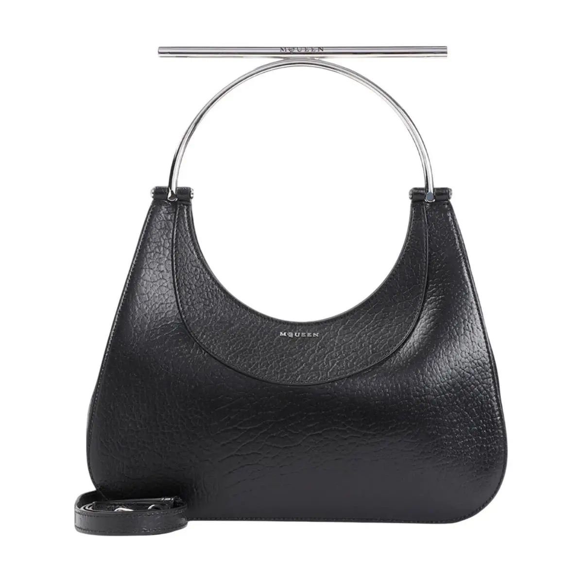 Alexander Mcqueen T-bar Pebbled Leather Bag in Black