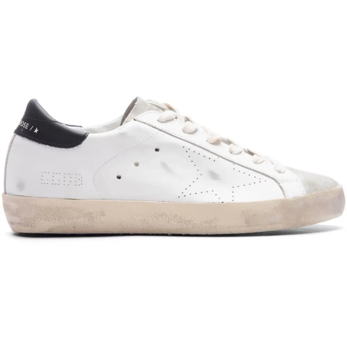 Golden Goose Women`s Super Star White Leather Ice Black 39/ 9