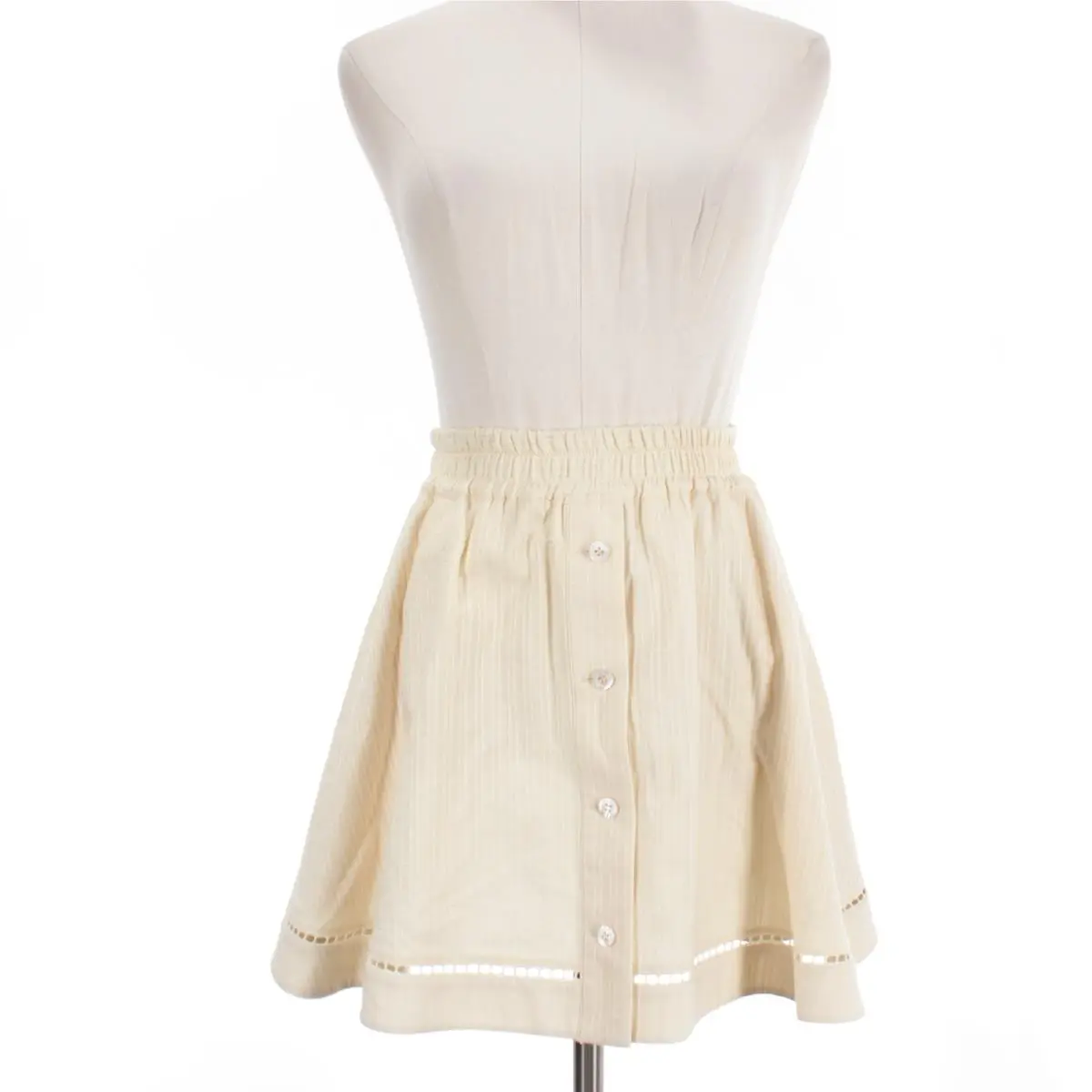 Golden Goose Circle Skirt w/ Buttons Size 38 US XS Shortbread Ivory