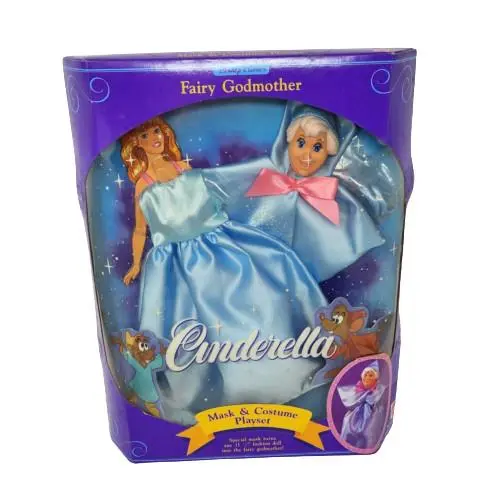 Vintage 1991 Mattel Disney Cinderella Mask + Playset Outfit Doll 2419