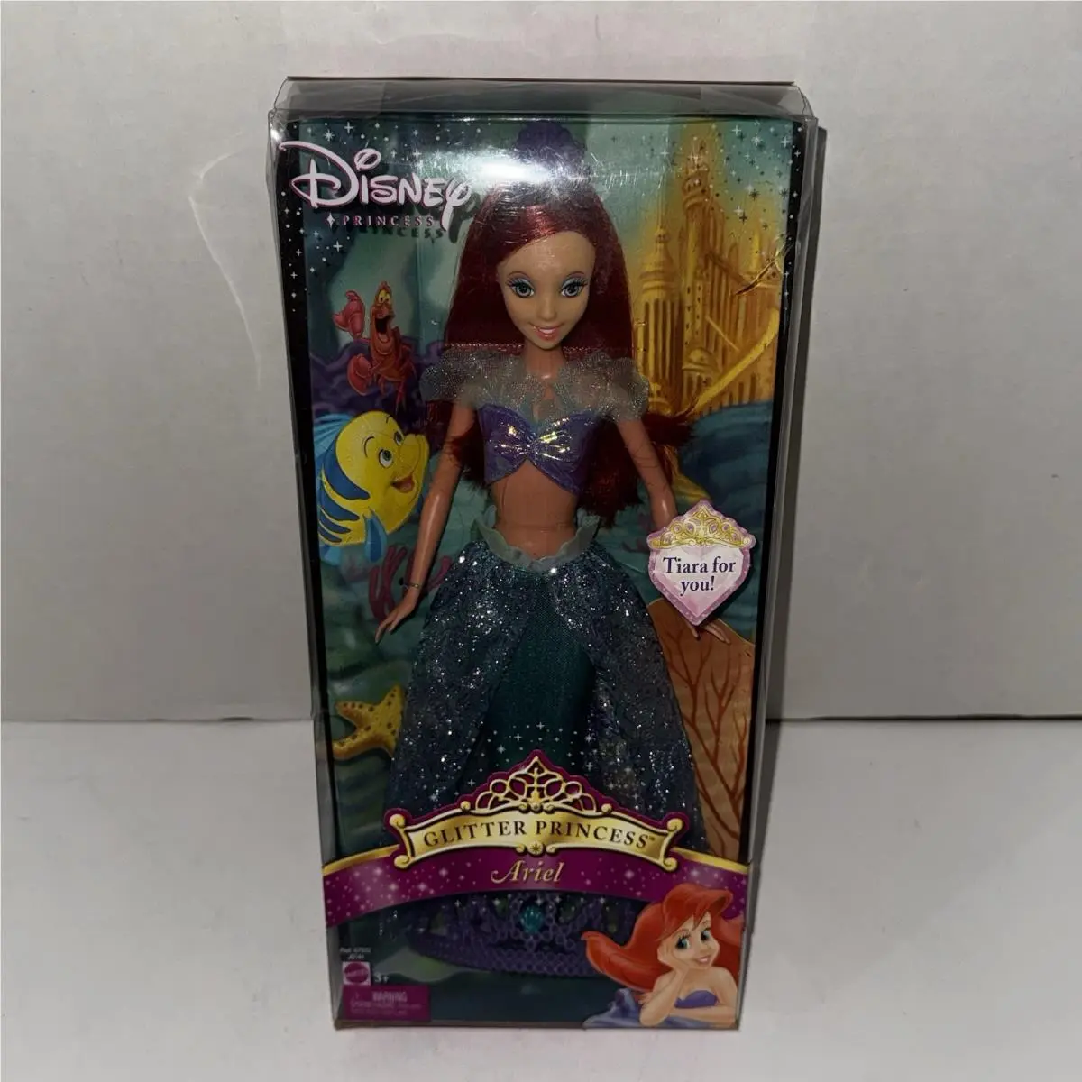 Vintage 2005 Mattel Disney Glitter Princess Ariel with Crown Little Mermaid