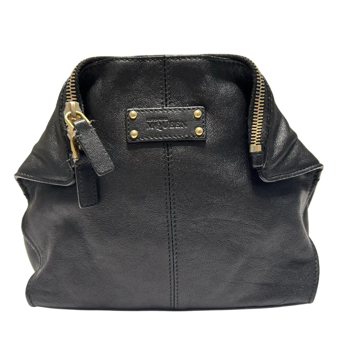Alexander Mcqueen Leather Clutch Pouch Black Italy Logo Men`s Bag by Alexander McQueen