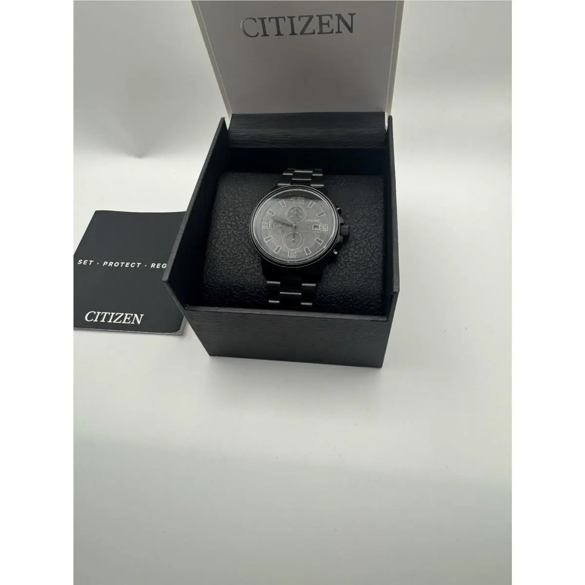 Citizen Nighthawk Eco-drive Chronograph Tachymeter 42mm Black Bracelet WR200