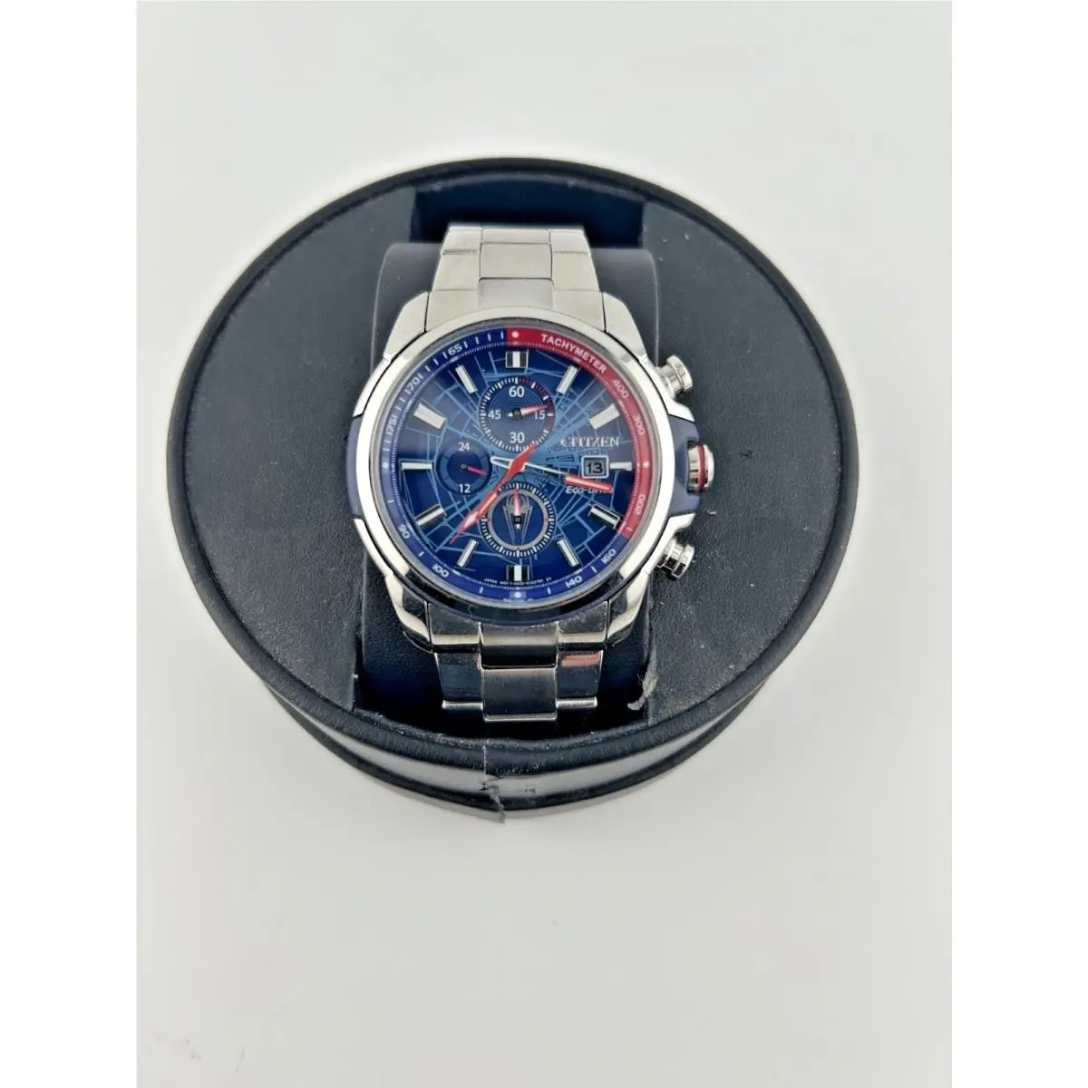 Citizen Marvel Spider-man Watch Eco-drive Date Chronograph Blue Dial CA0429-53W