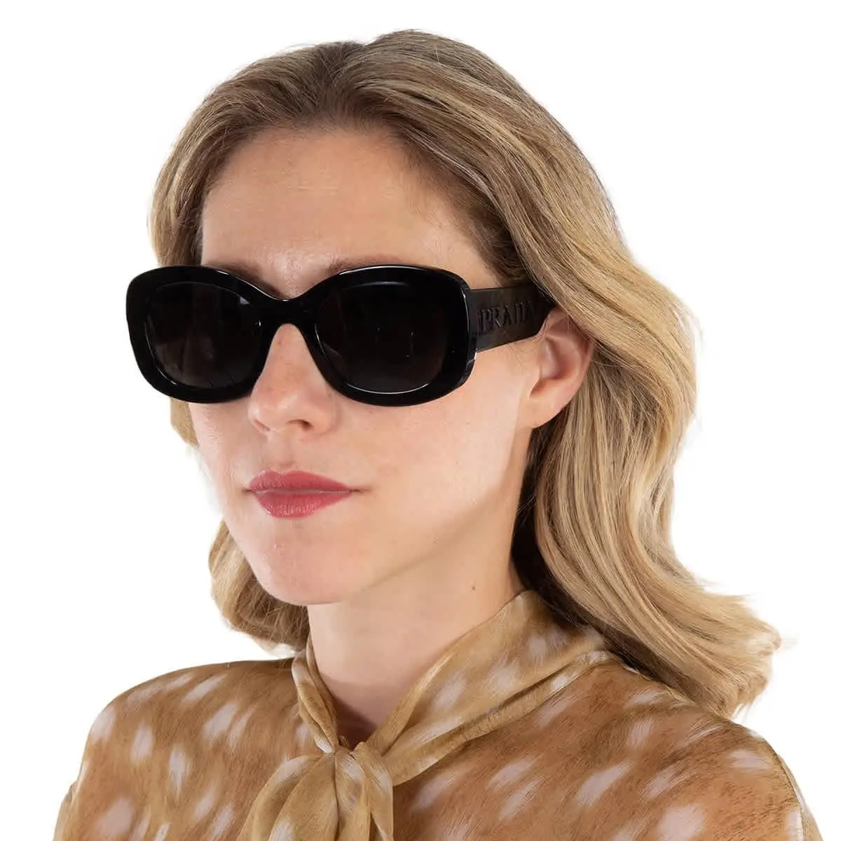Grey Butterfly Ladies Sunglasses PR A08S 1AB5S0 56 PR A08S 1AB5S0 56 by Prada