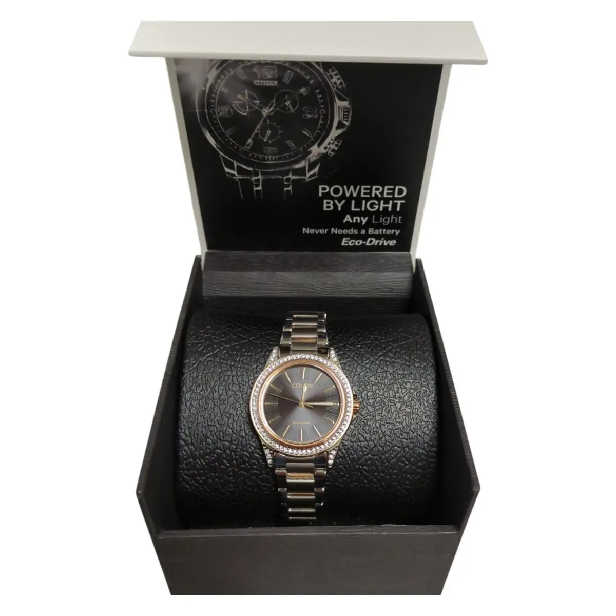 Citizen Women`s Eco-drive Crystal Accented Stainless Steel Watch EM0946-58E