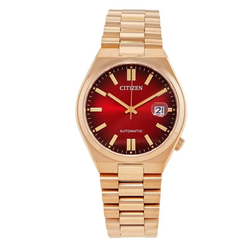 Citizen Men`s Tsuyosa Automatic Red Stainless Steel Watch - NJ0153-82X - Dial: Gold, Rose, Red, Band: Gold, Pink, Silver, Red, Bezel: Silver, Pink, Rose Gold, Red, Gold, Red Gold
