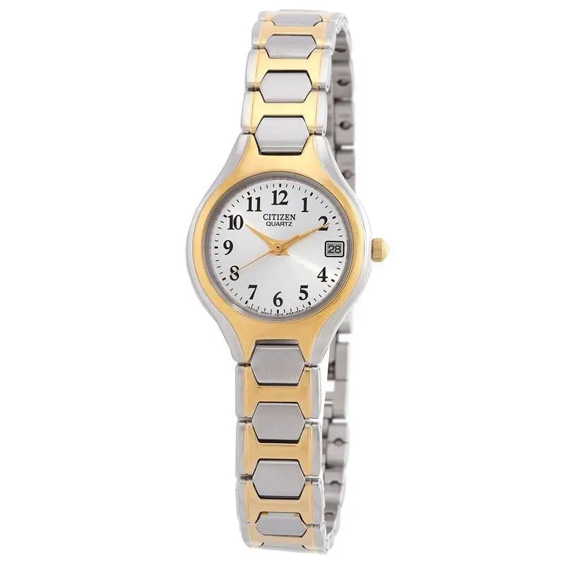 Citizen Women`s Dial Two-tone Stainless Steel Quartz Watch - EU2254-51A - White, Dial: White, Band: Two-tone (Silver-tone and Gold-tone)