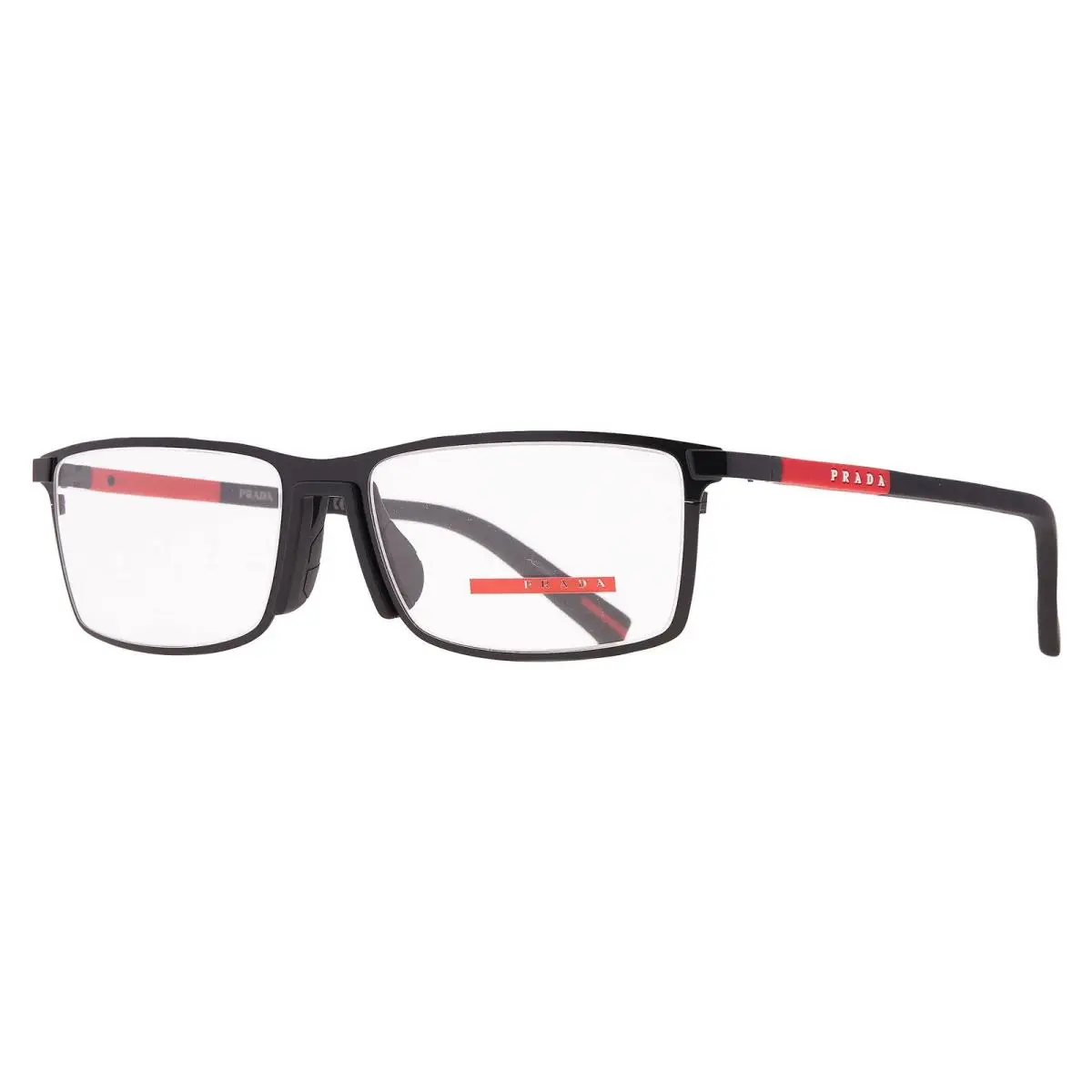 Prada Linea Rossa Demo Rectangular Men`s Eyeglasses PS 53QV 1BO1O1 55