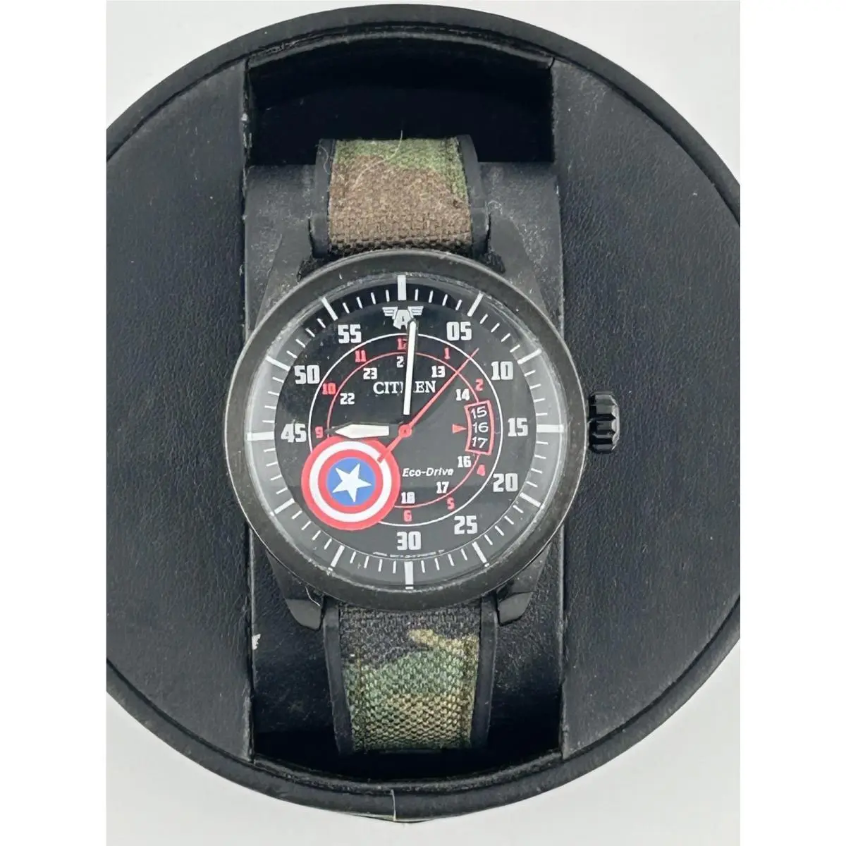 Citizen Marvel Captain America 45 mm Black Stainless Steel Case Camouflage Band