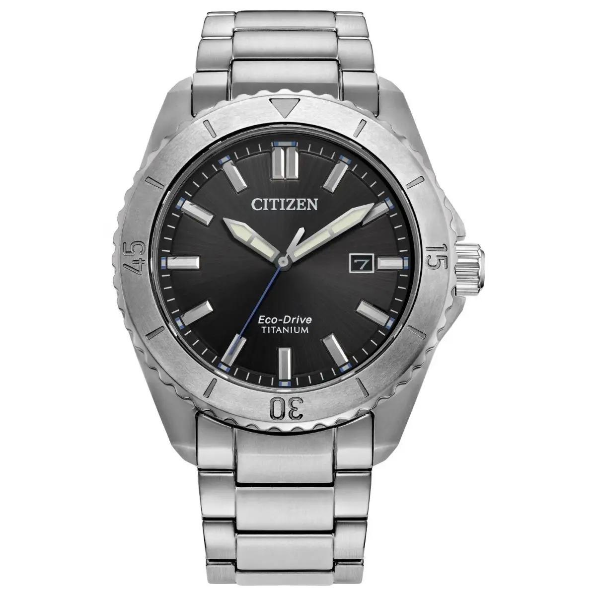 Citizen Men`s Watch AW1840-50E Eco Drive Super Titanium Black Dial