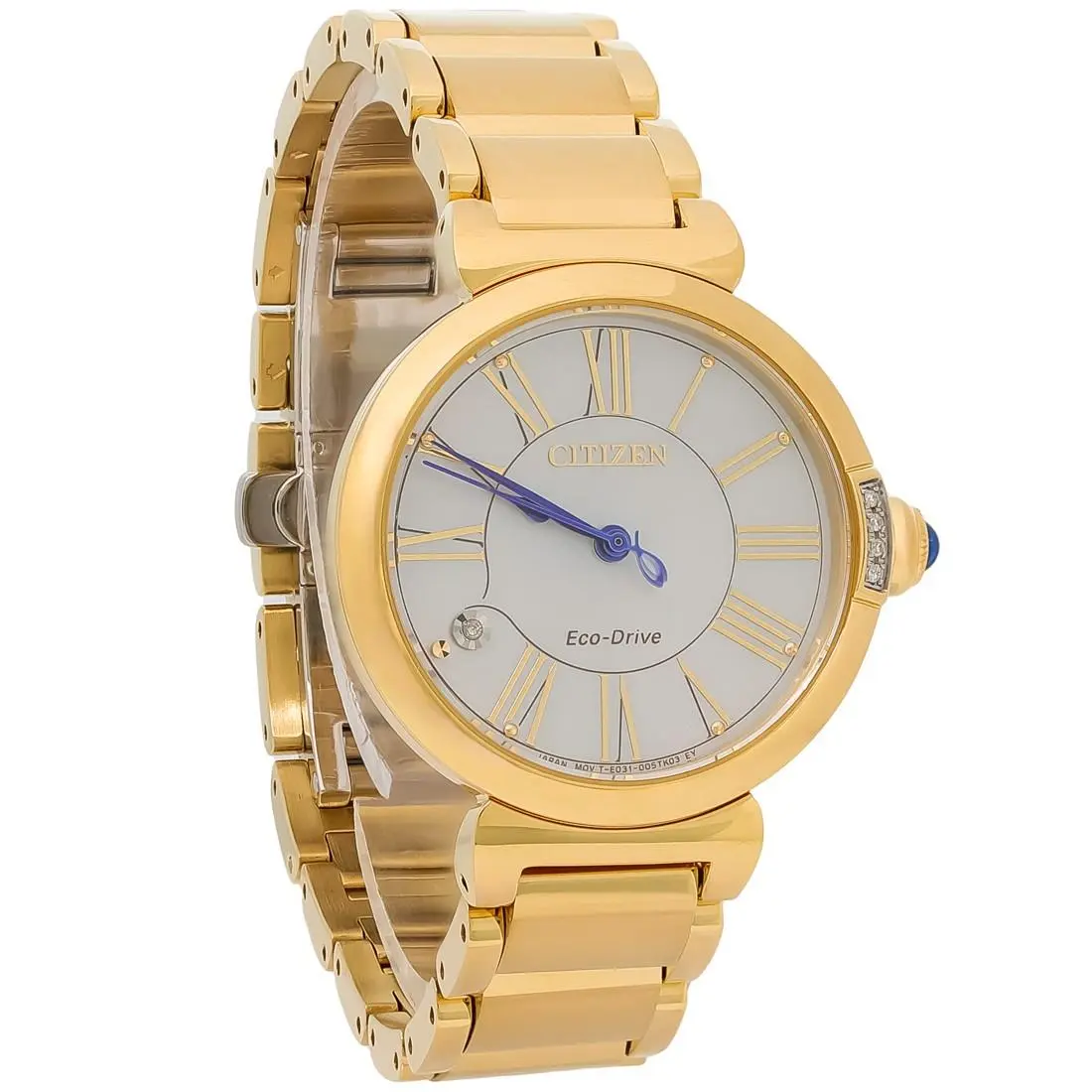 Citizen Eco-drive L Mae Diamond Women`s Gold-tone Watch EM1062-57D - Face: Mother of Pearl, Dial: Mother of Pearl, Band: Gold