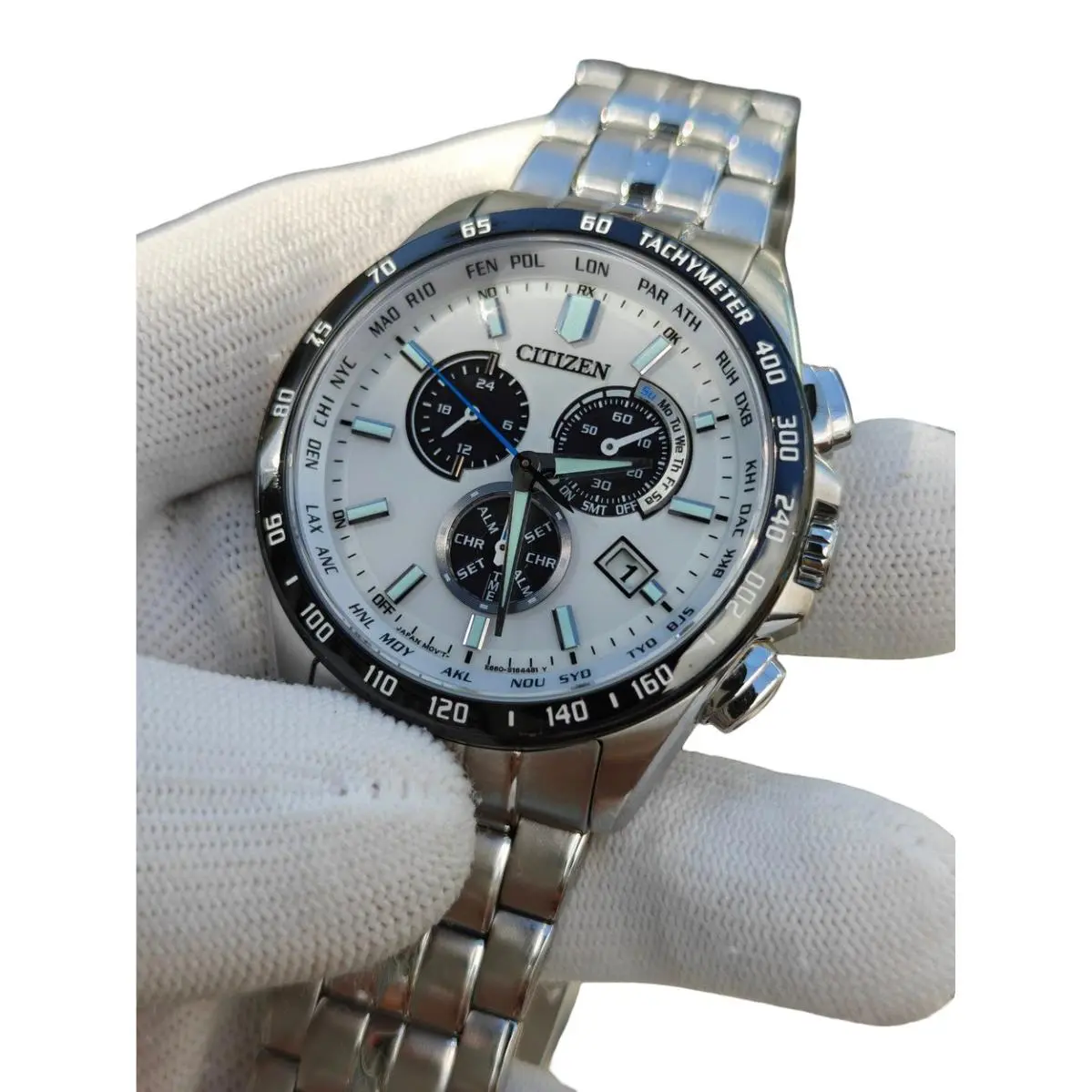 Citizen A-t Sapphire Chronograph Stainless Steel Men´s Watch CB5874-90A