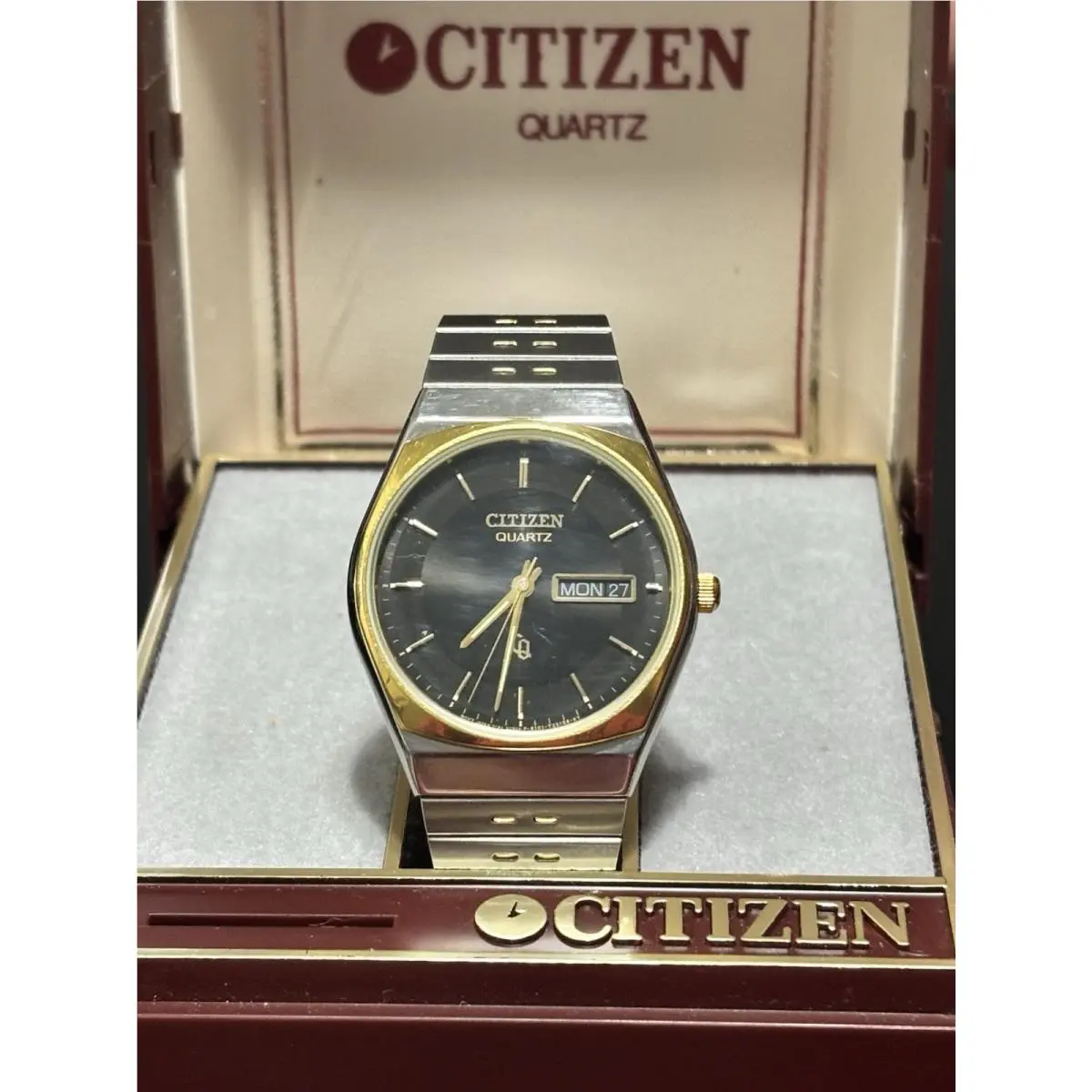 Citizen AD5114-52E Men’s 36mm Quartz Watch Black Dial Day Date w/ Box Papers