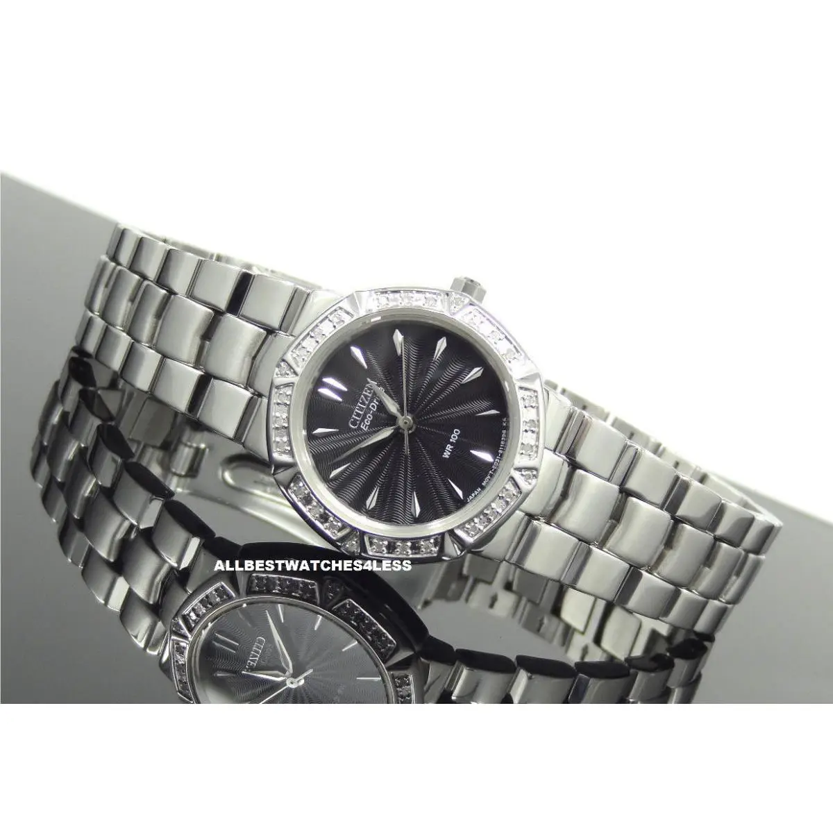 Citizen EP5830-56E Serano Eco-drive Diamond Black Dial Stainless Ladies Watch