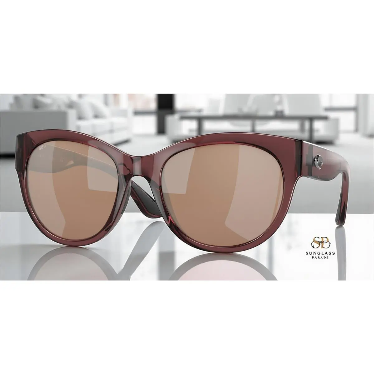 Costa 6S9011 04 Maya Urchin Copper Silver 55mm Women Polarized Sunglasses 580G