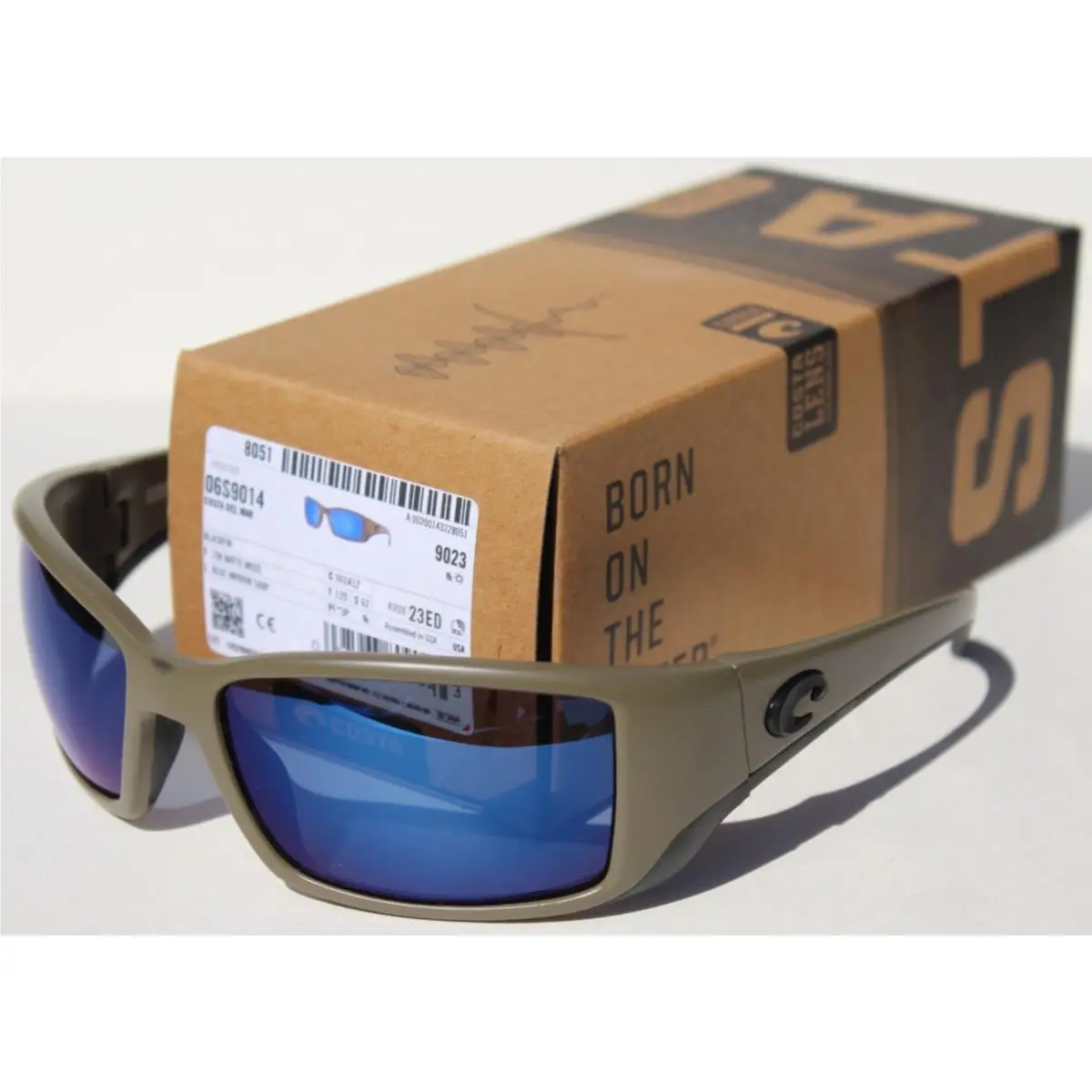Costa Del Mar Blackfin 580P Polarized Sunglasses Matte Moss/blue Mirror