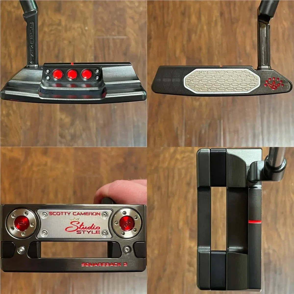 Scotty Cameron Studio Style Squareback 2 Putter - - Xtreme Dark Finish - Red