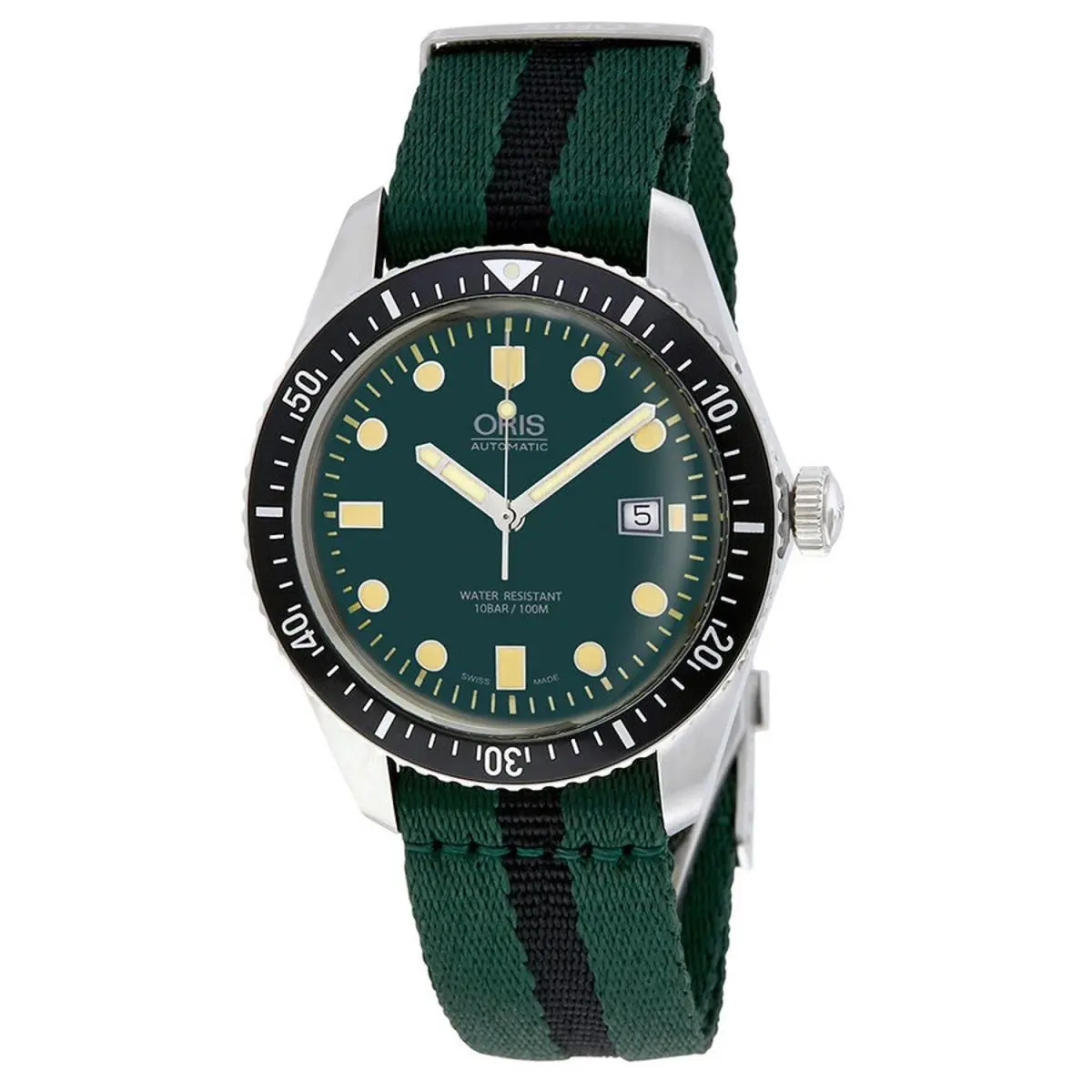 Oris 01 733 7720 4057-07 5 21 25FC Men`s Divers Green Dial Automatic Watch