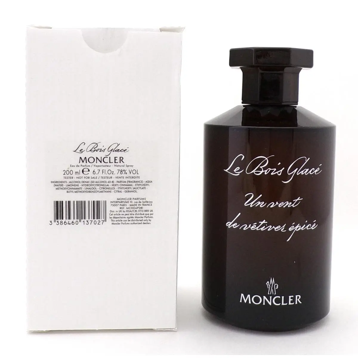 Moncler Unisex Le Bois Glace Edp Spray 6.7 oz Tester Fragrances 3386460137027