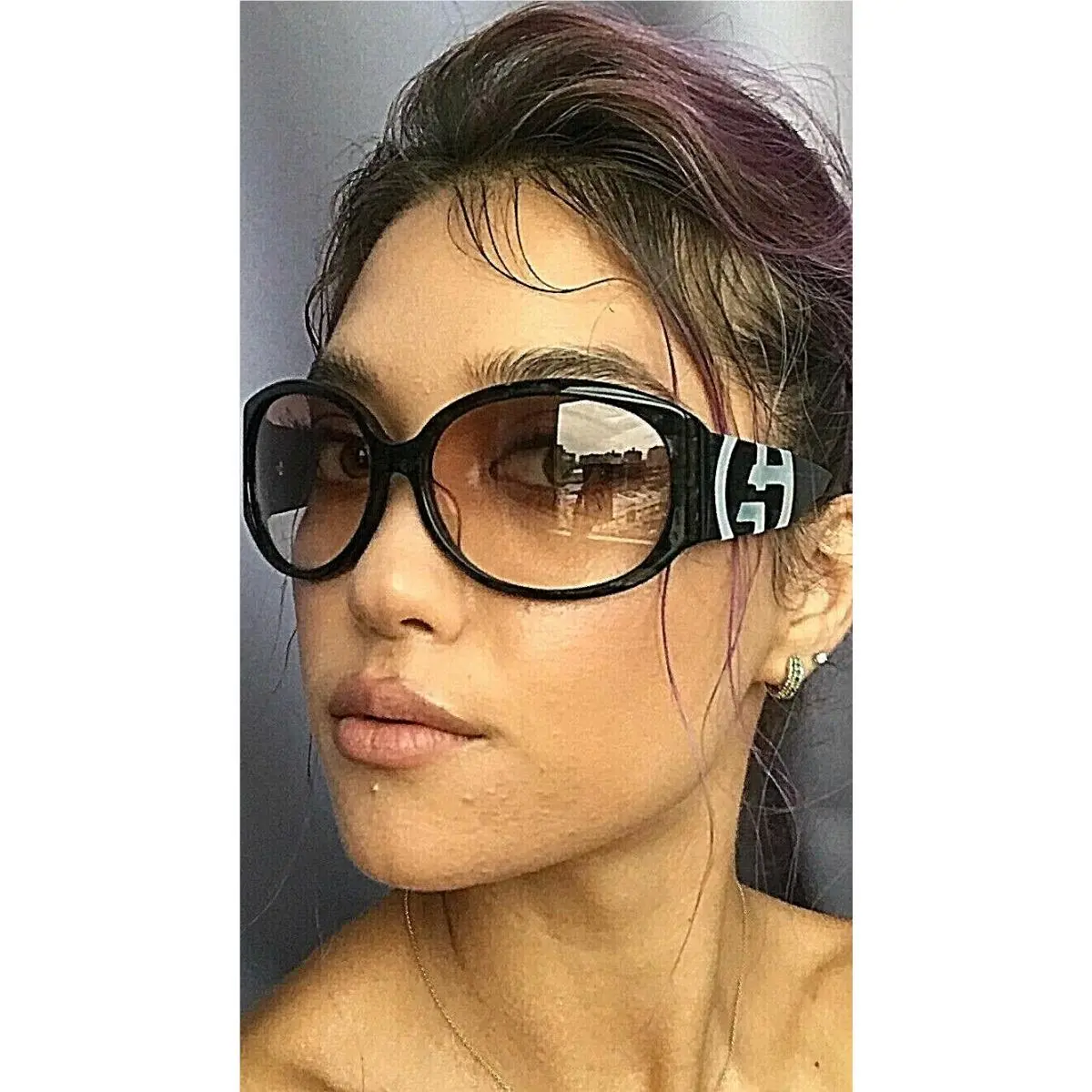 Giorgio Armani GA 495/K/S 60mm Olive Gray Oversized Women`s Sunglasses Italy