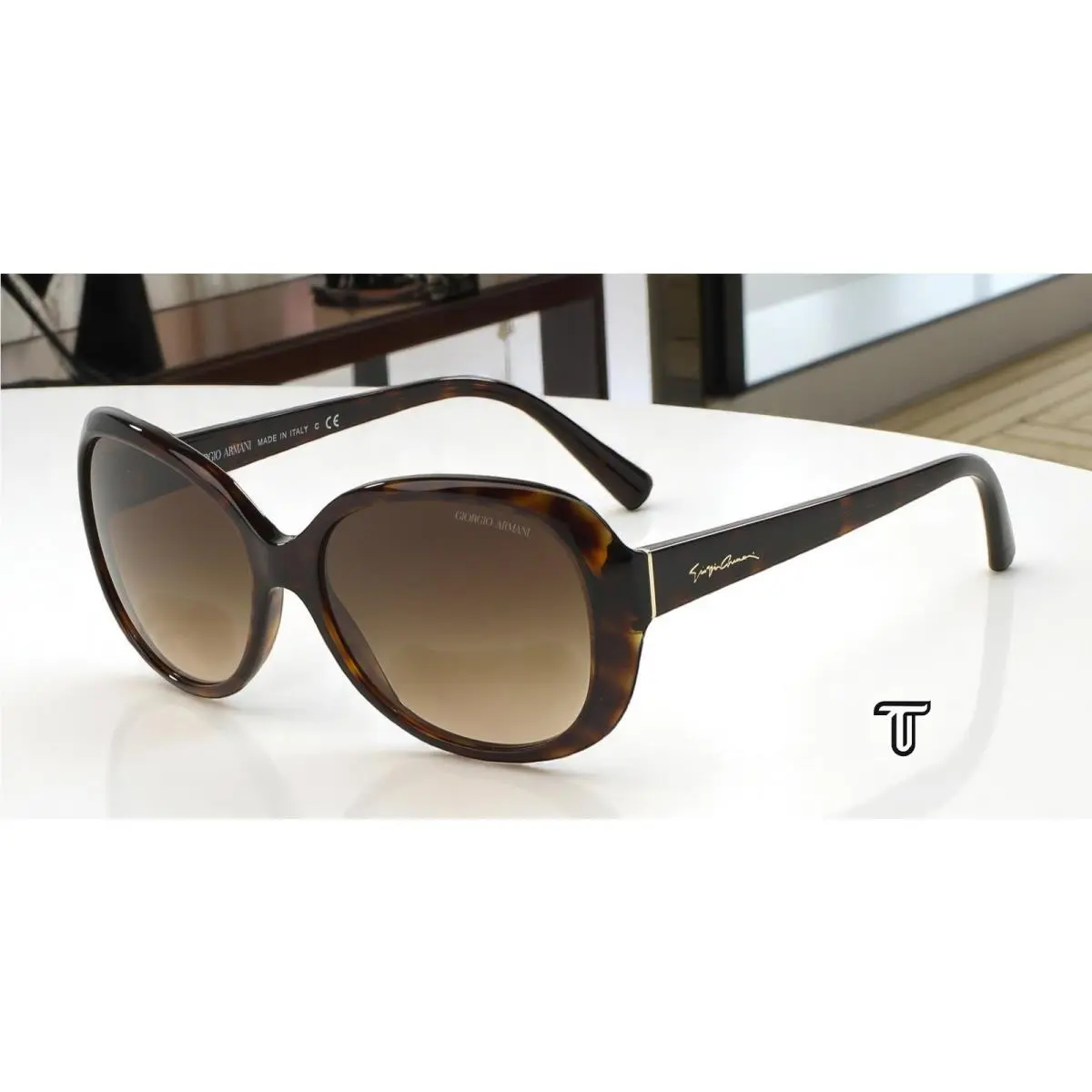 Giorgio Armani AR8047 502613 Havana Brown Gradient 56 mm Women`s Sunglasses