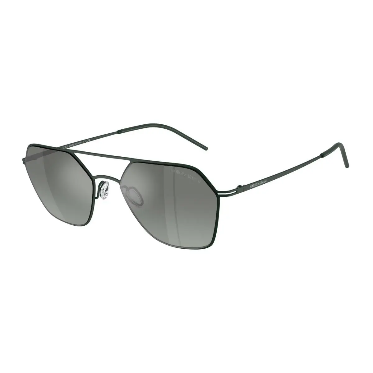 Giorgio Armani AR6185 34362A Matte Green Green Mirror Silver 54mm Men Sunglasses