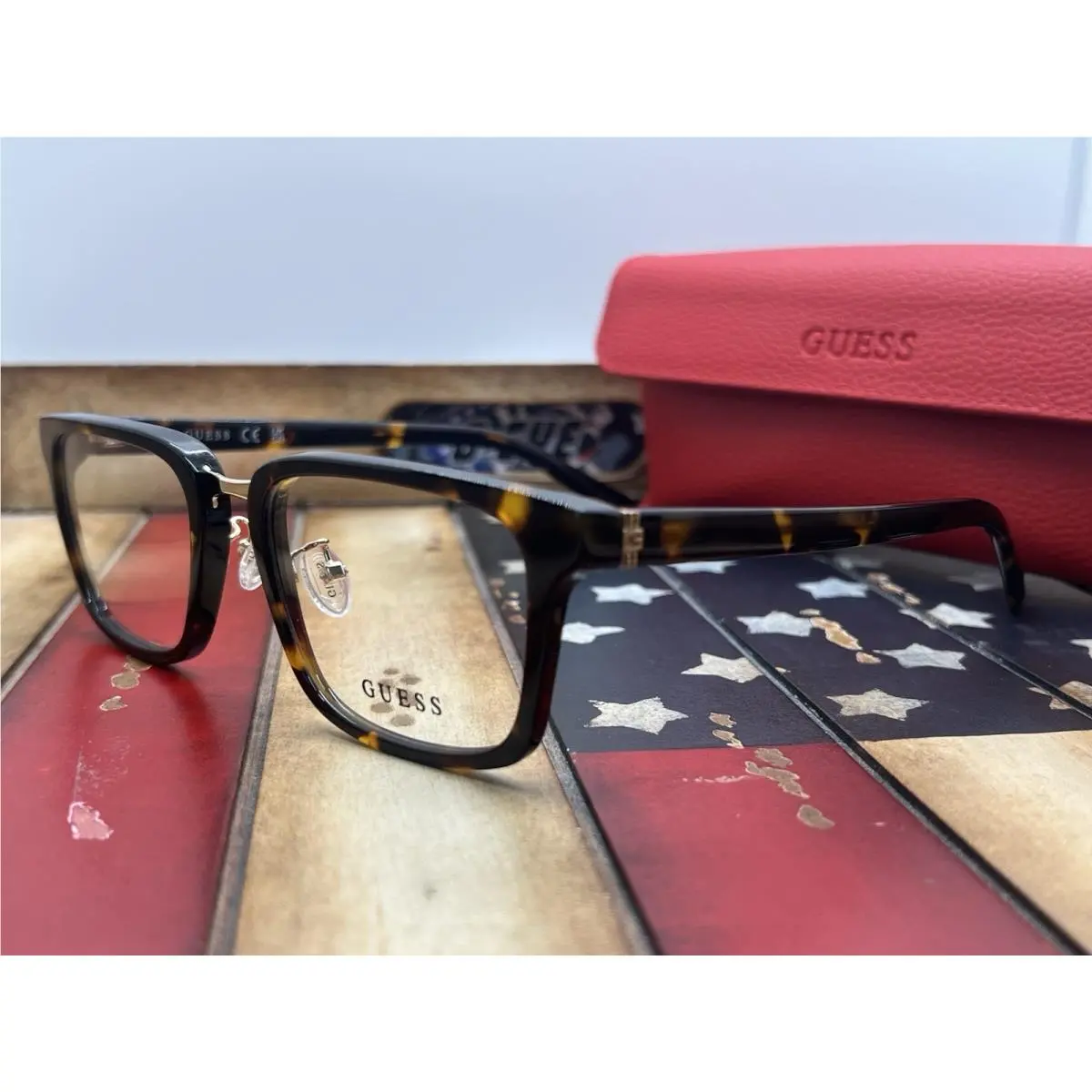 Guess GU50088-D/V 005 Tortoise 54mm Eyeglasses Option To Add RX