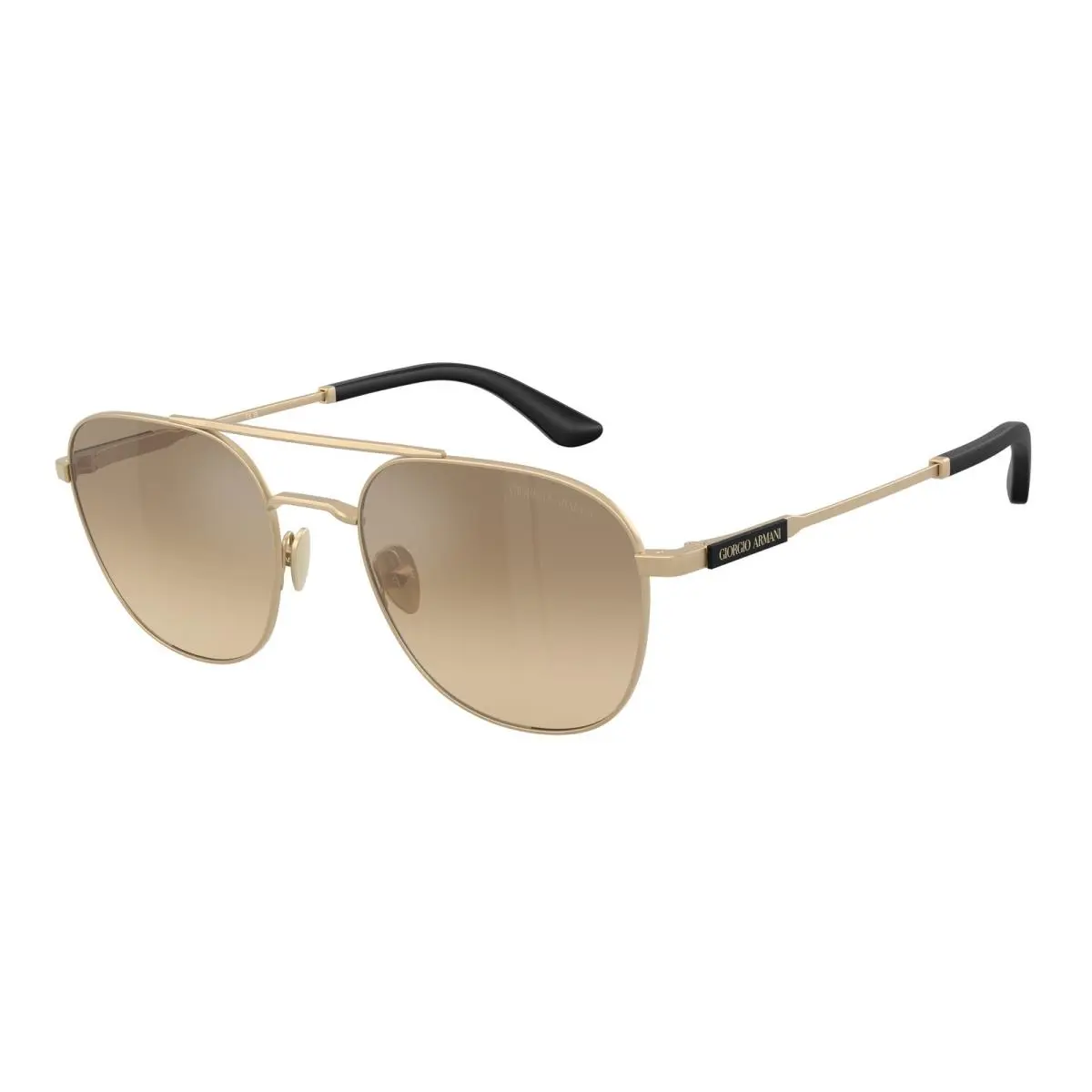Giorgio Armani AR6178 30023K Pale Gold Brown Mirror Grey 54 mm Men`s Sunglasses