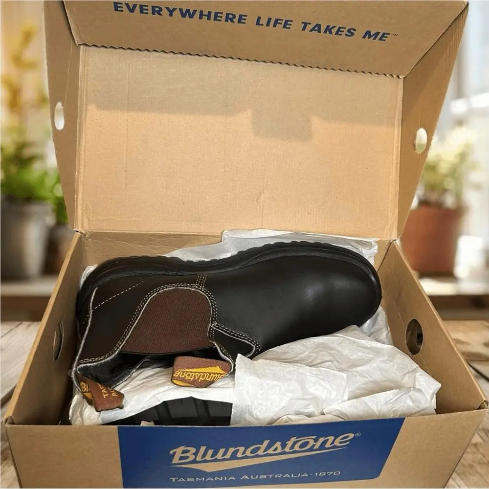Blundstone shoes - BLUNDSTONE 172 Safety Work Chelsea Boot Stout Brown - Brown, Exterior: Brown 14