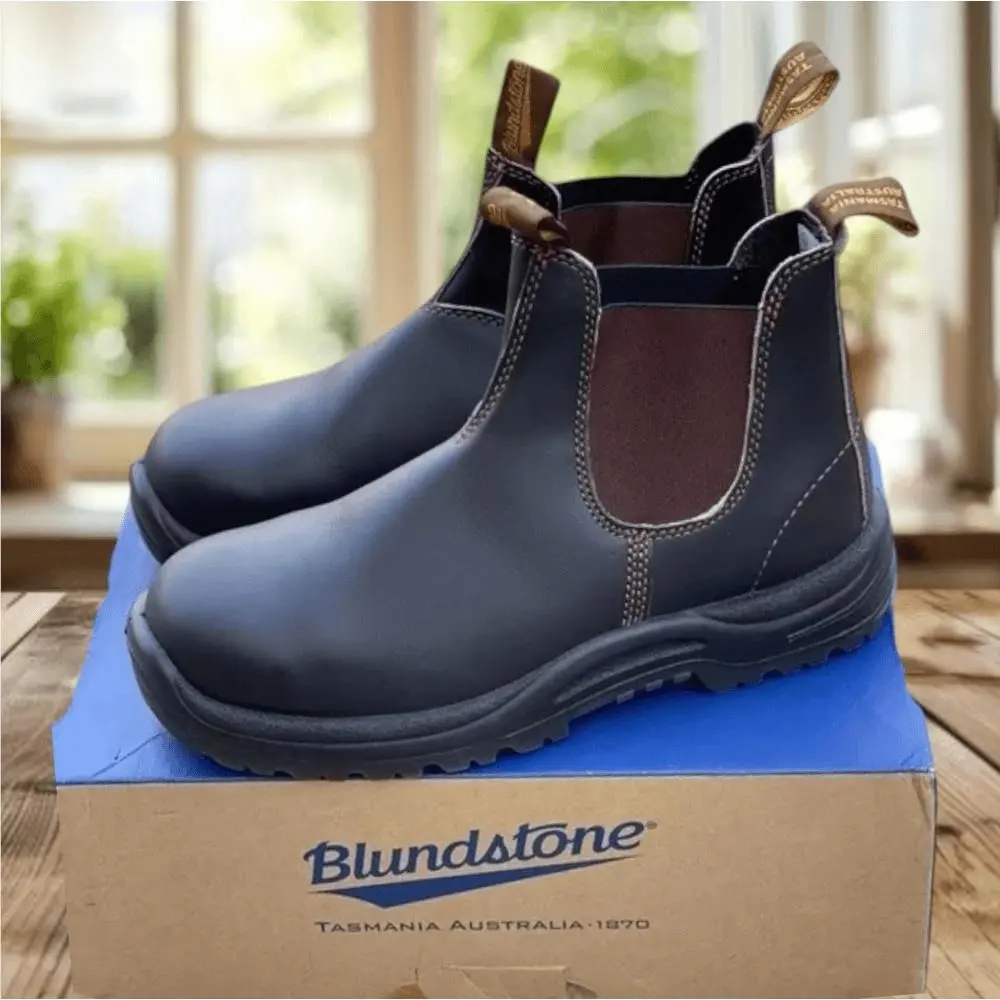 Blundstone shoes - BLUNDSTONE 172 Safety Work Chelsea Boot Stout Brown - Brown, Exterior: Brown 0