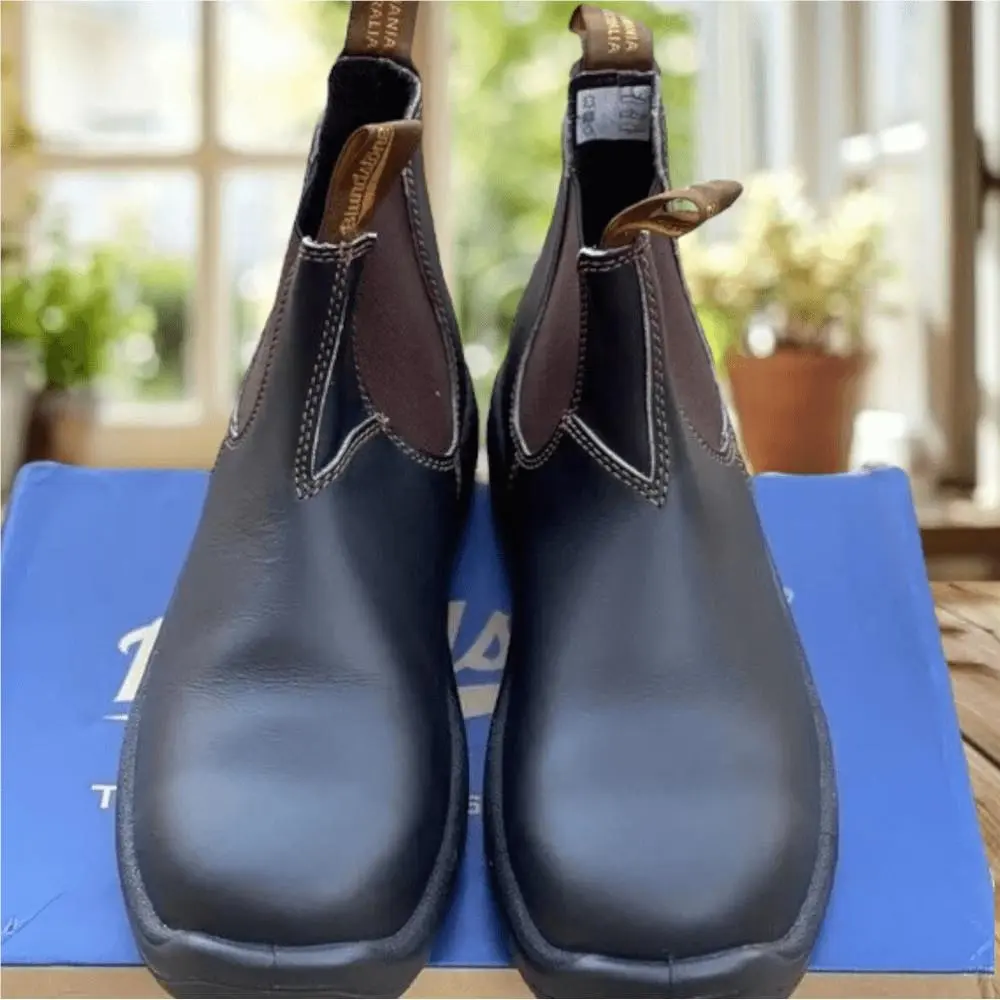 Blundstone shoes - BLUNDSTONE 172 Safety Work Chelsea Boot Stout Brown - Brown, Exterior: Brown 2