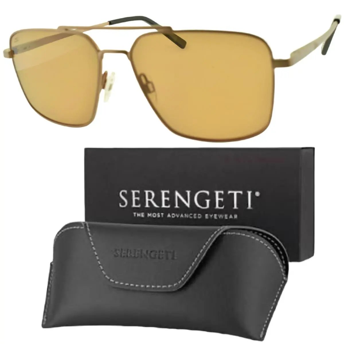 Serengeti Aitkin SS554001-S Bronze Polarized Pilot Full Rim Sunglasses