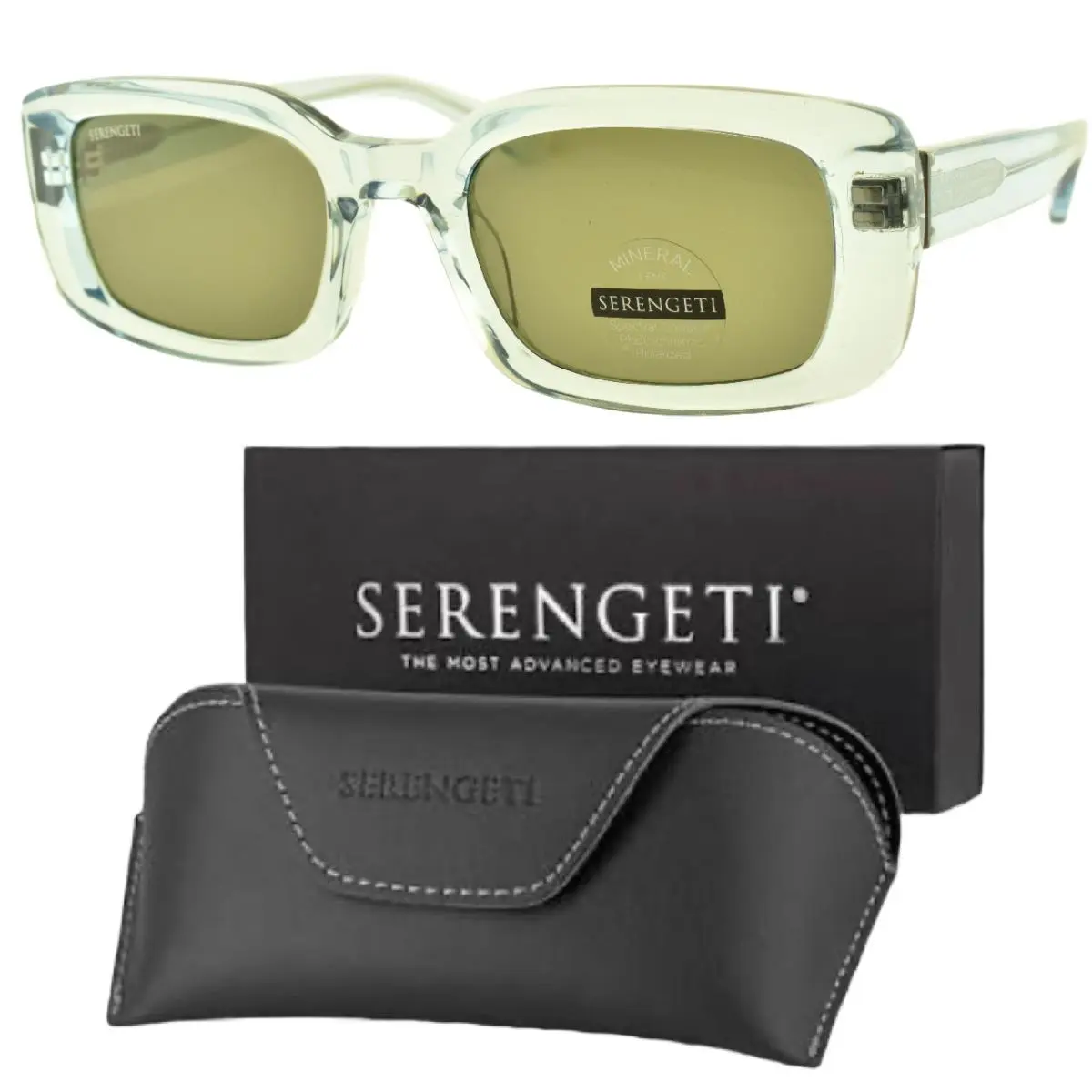 Serengeti Nicholson SS540003-S Light Blue Rectangle Full Rim Mens Sunglasses