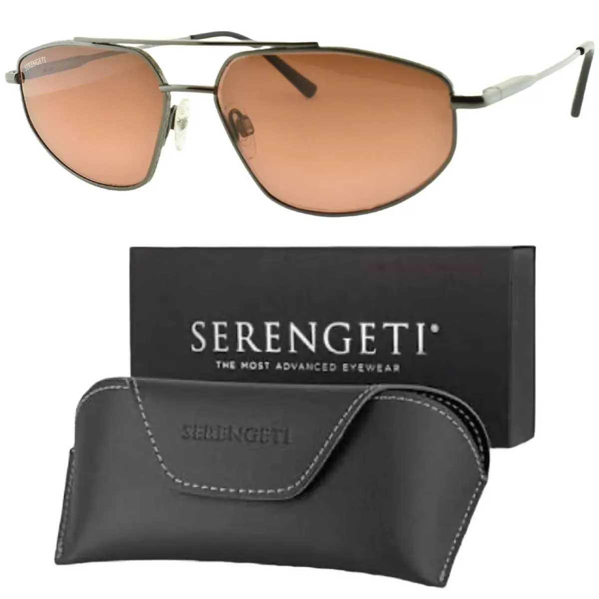 Serengeti Marlon SS539004-S 57-15-145 Gunmetal Pilot Full Rim Mens Sunglass