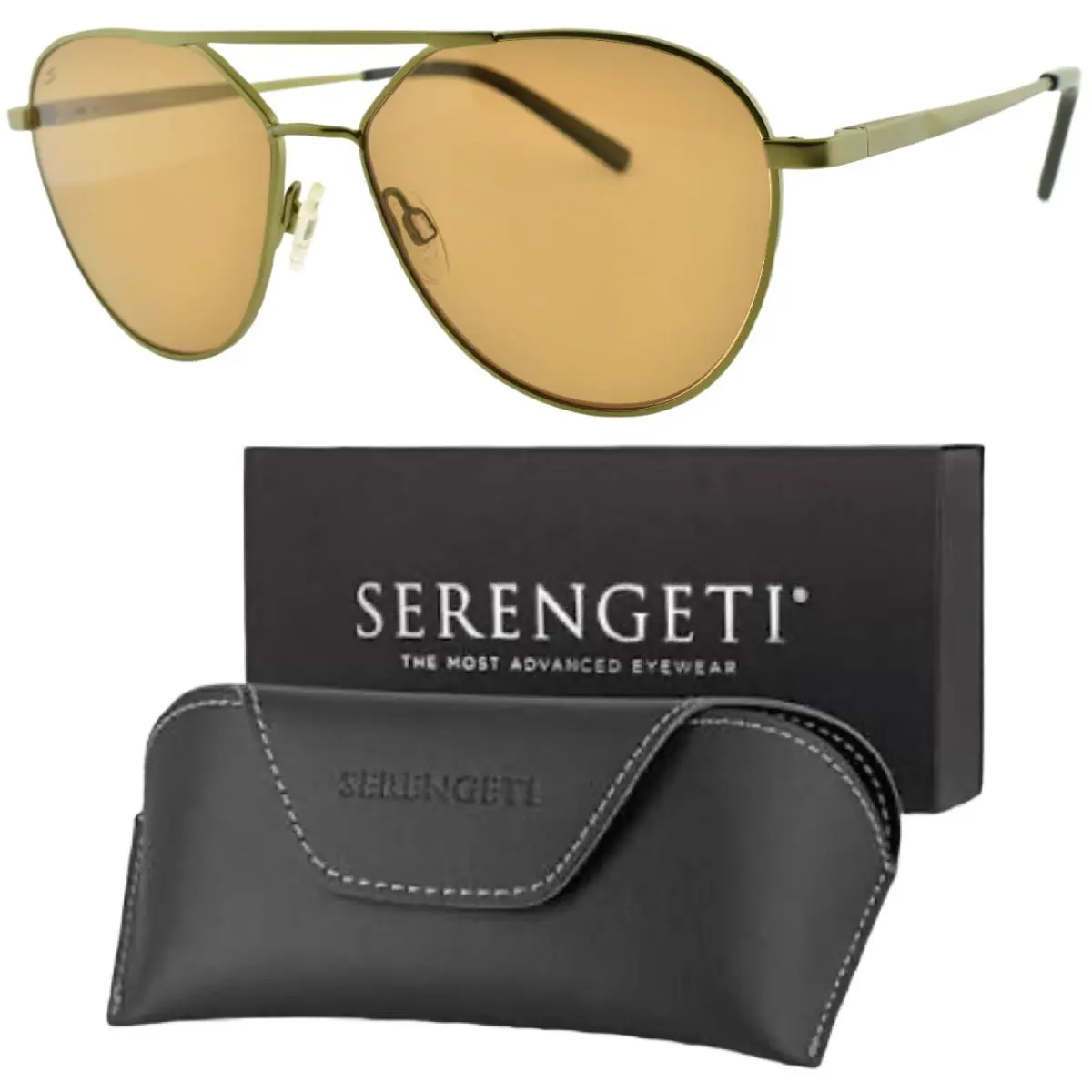 Serengeti Odell SS555002-S 56-15-145 Gold Pilot Full Rim Mens Sunglasses