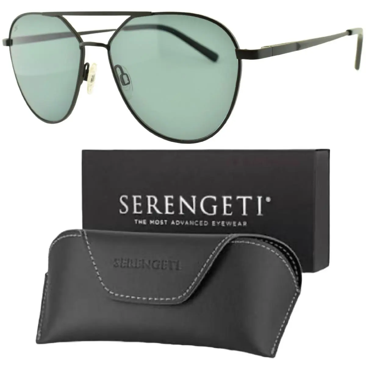 Serengeti Odell SS555003-S 56-15-145 Black Aviator Full Rim Mens Sunglasses