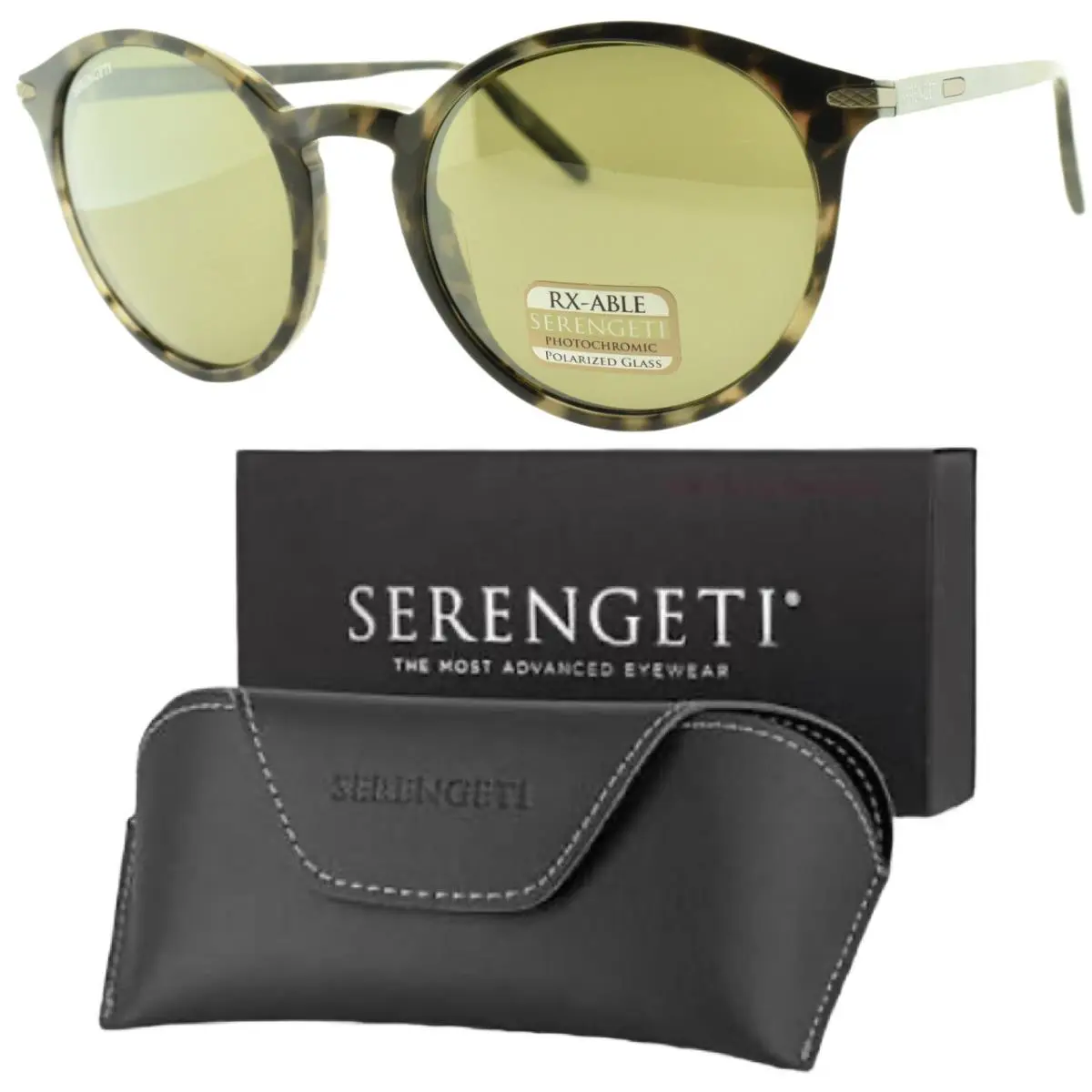 Serengeti Leonora 8842 Grey Tortoise Round Full Rim Womens Sunglasses