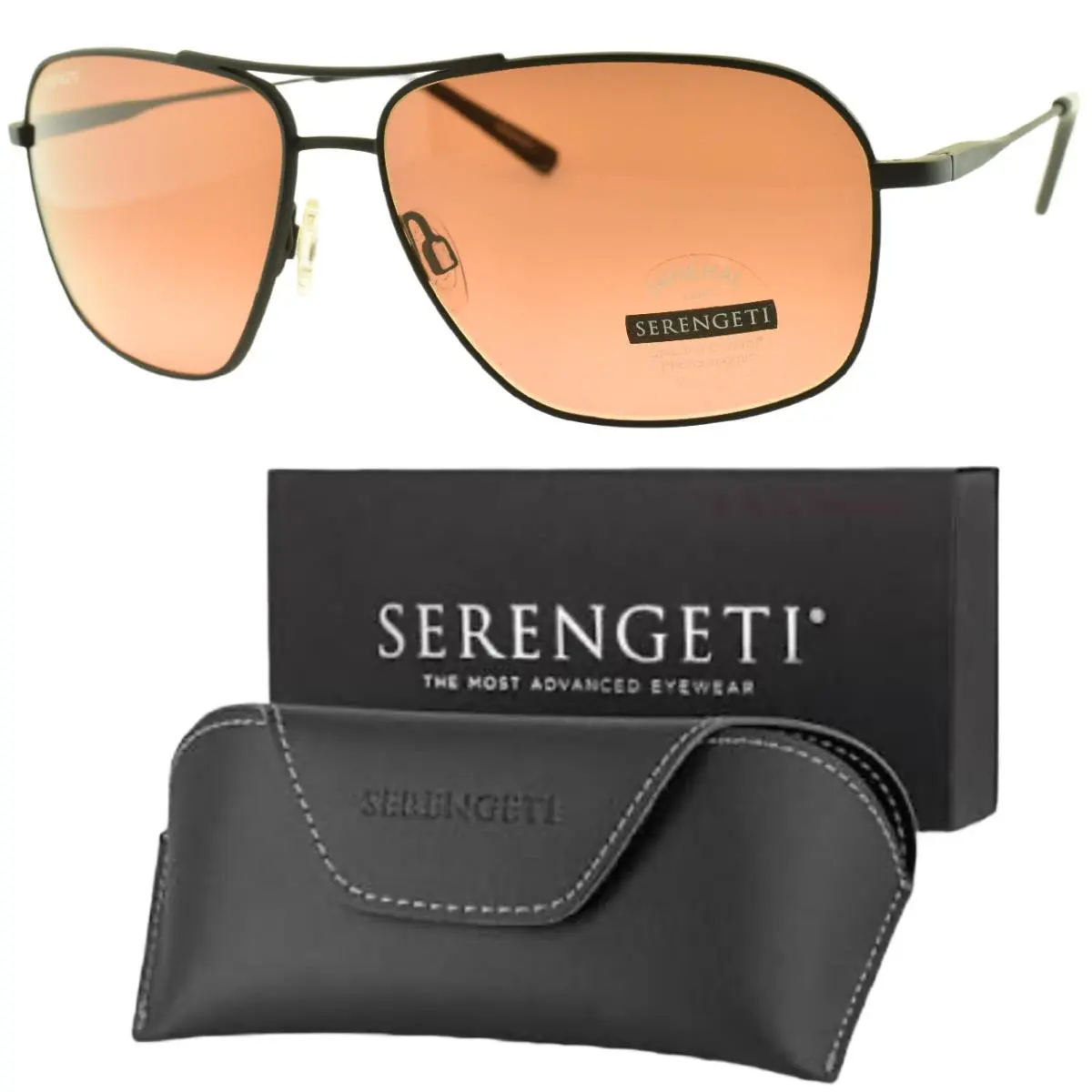 Serengeti Dorwinn SS578004-S 61-14-140 Matte Black Pilot Full Rim Sunglasses