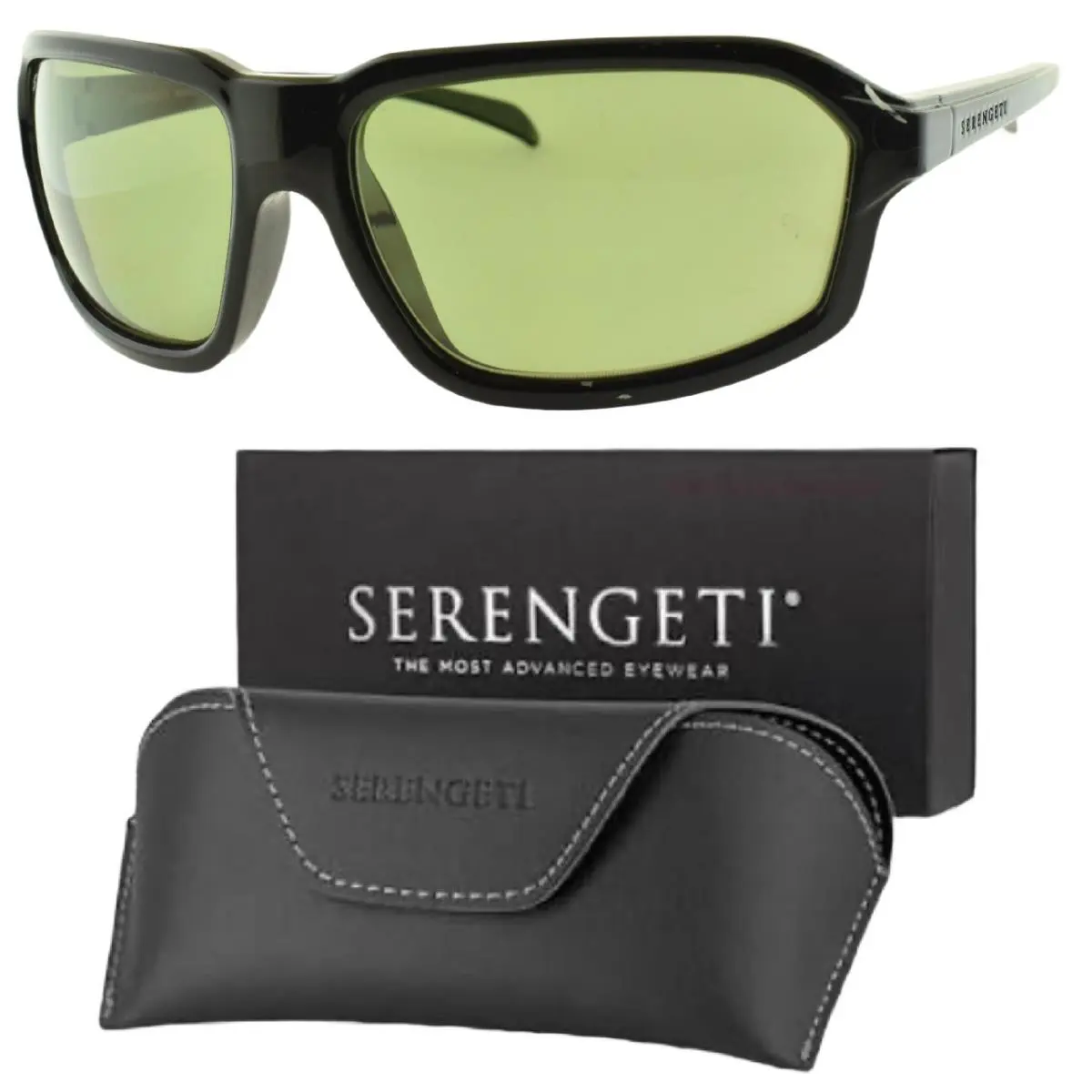 Serengeti Hext SS571022-S 63-17-135 Black Wrap Full Rim Mens Sunglasses