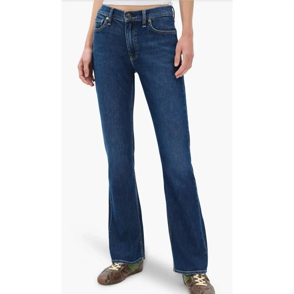 Rag Bone Peyton Full Length Bootcut Jeans 31 Dark 34x31 Vintage Stretch