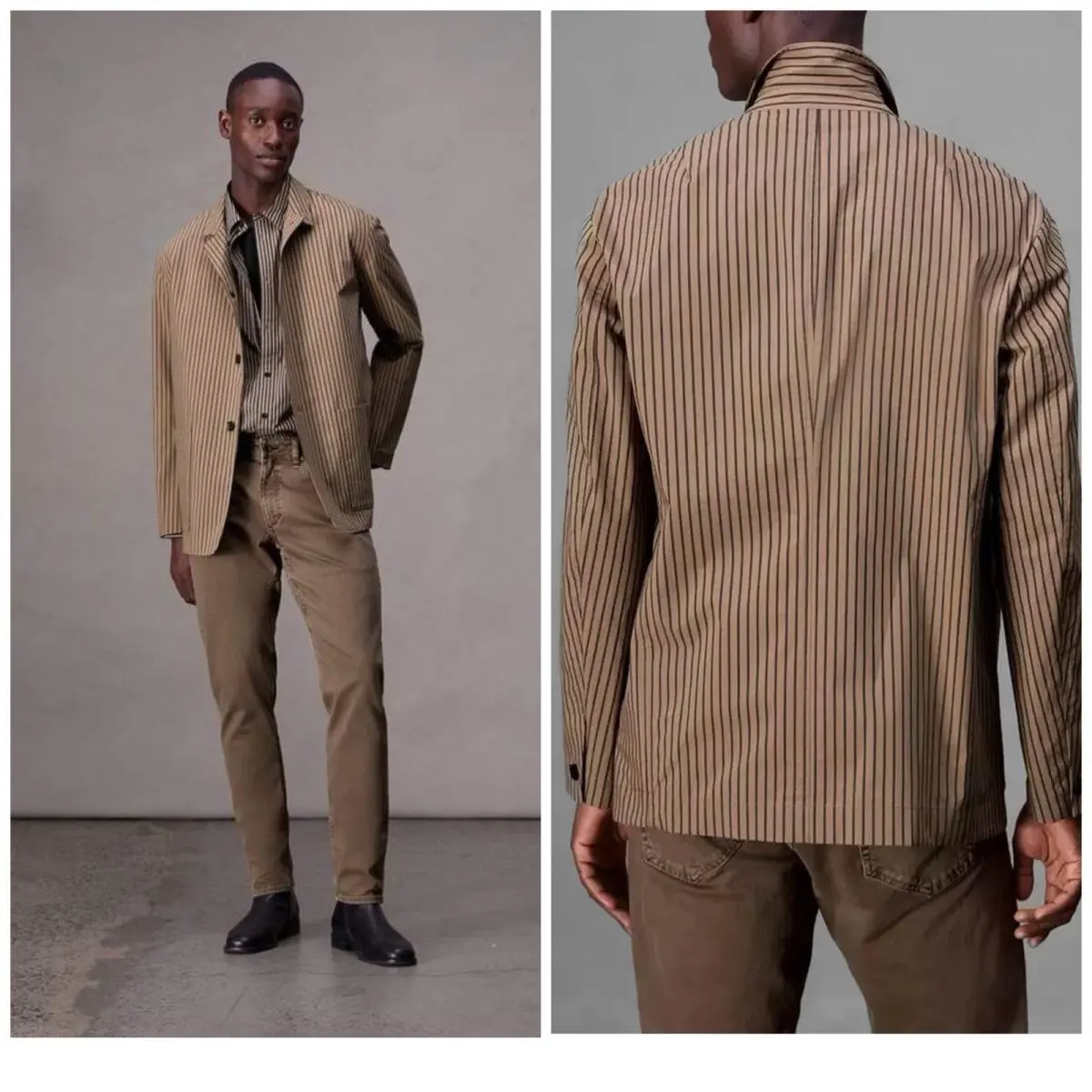 Rag Bone Gramercy Cotton Nylon Stripe Blazer Size: 42 by Rag & Bone