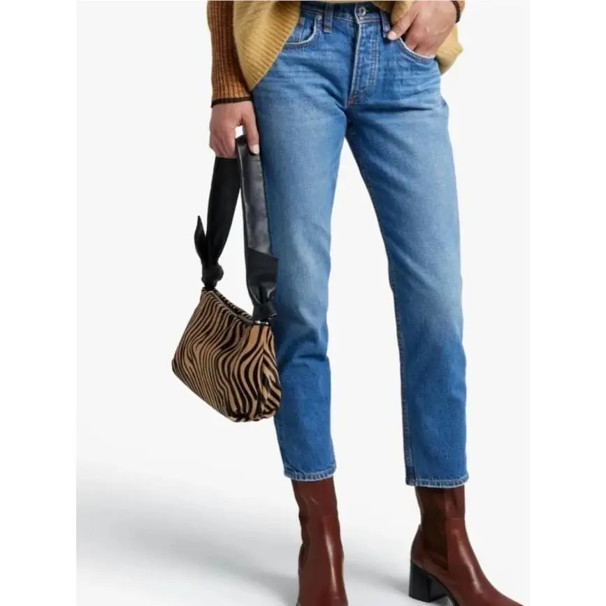 Rag Bone Rosa Mid Rise Boyfriend Jeans Tapered Streetwear 90s Denim Baggy 23