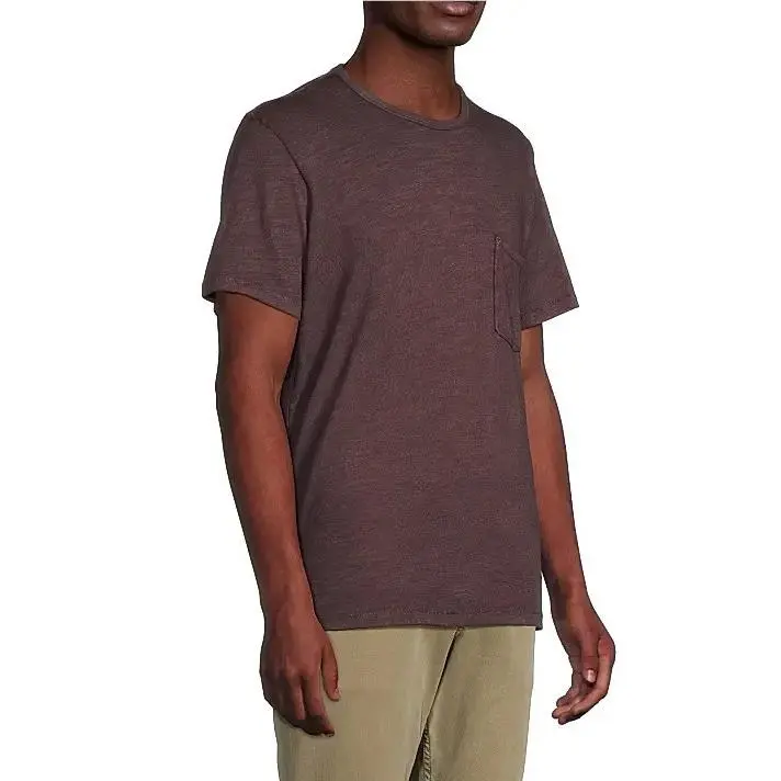 Rag Bone Men`s Washed Classic Flame Short Sleeve In Deep Plum Size: XL